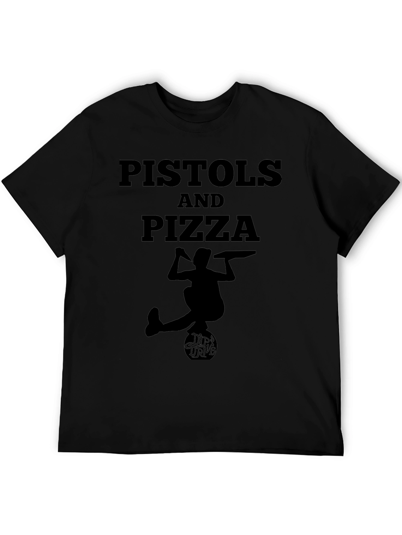 Pistols and Pizza Graphic Tee - Black T-Shirt