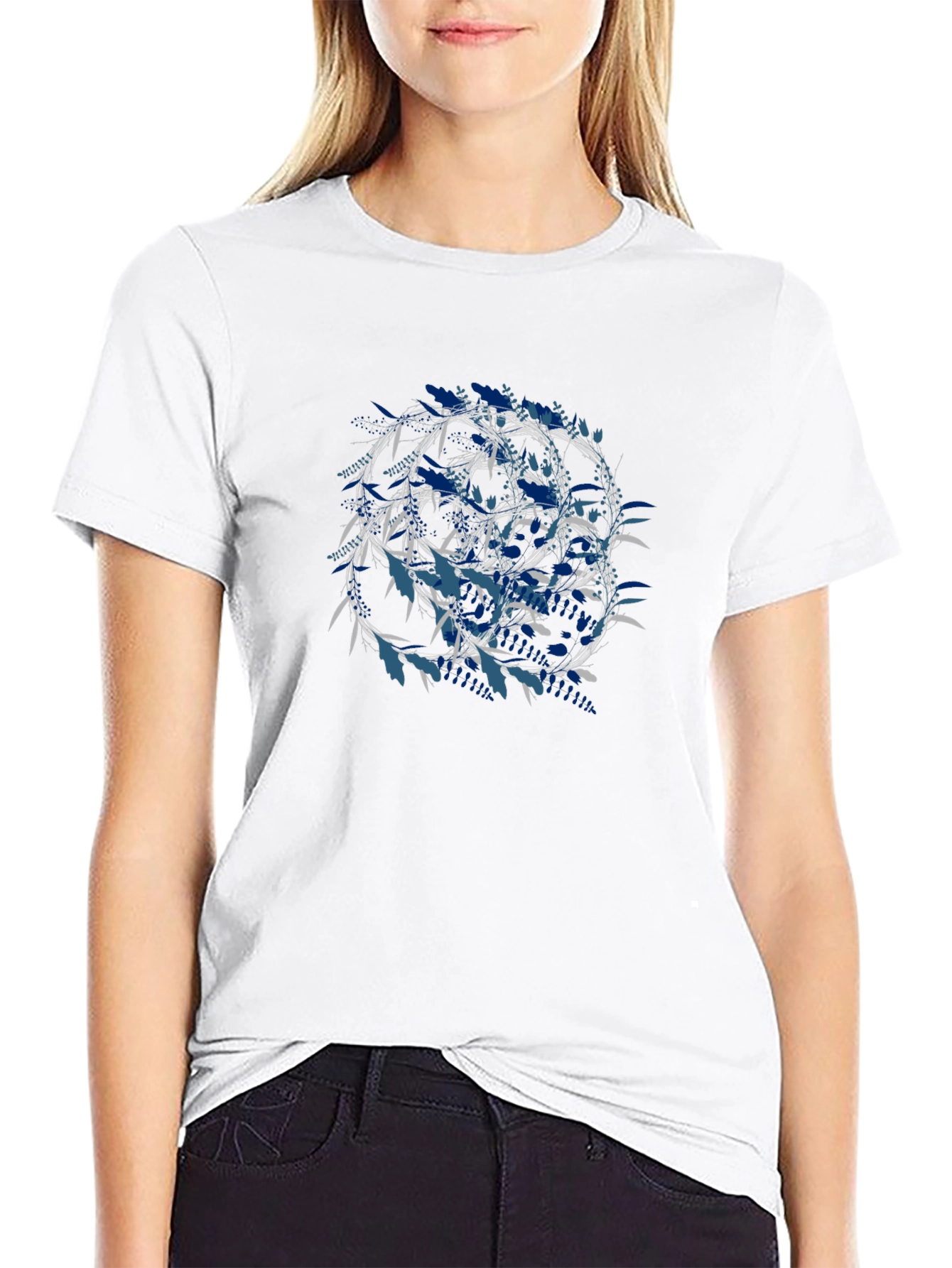Geometric Circle Graphic Print Black T-Shirt