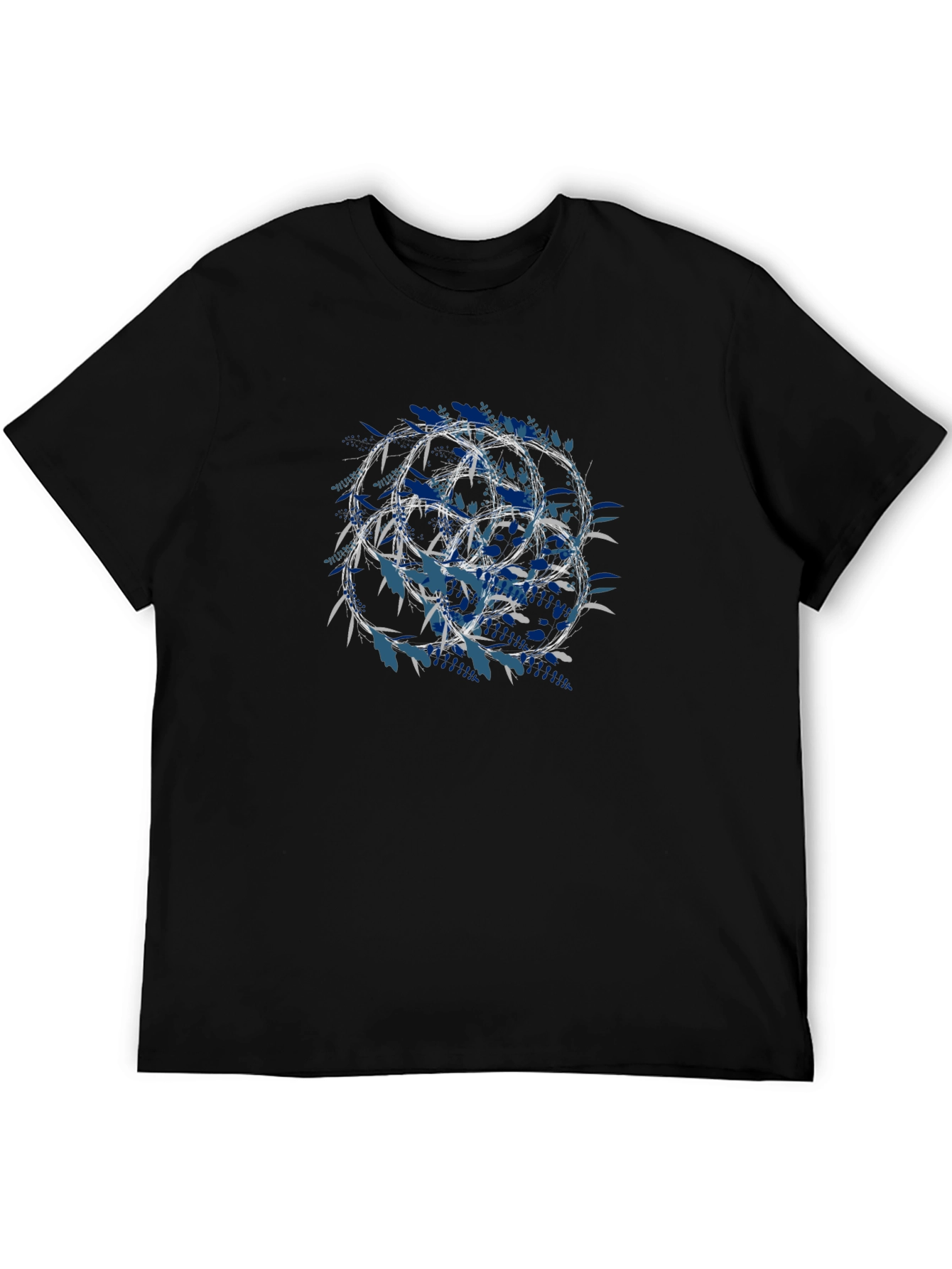 Geometric Circle Graphic Print Black T-Shirt