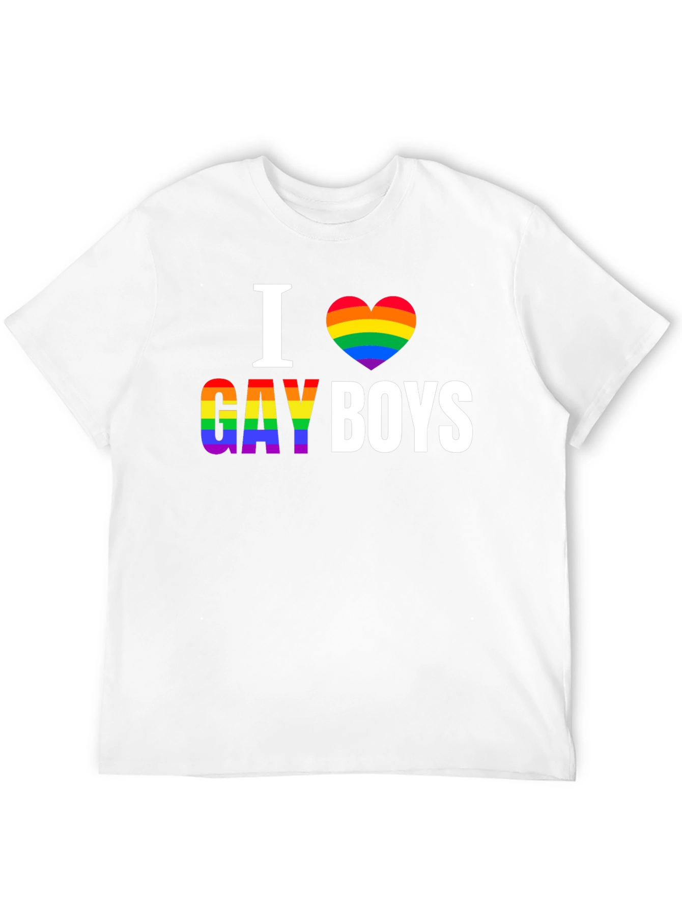 I Heart Gay Boys Rainbow Pride T-Shirt