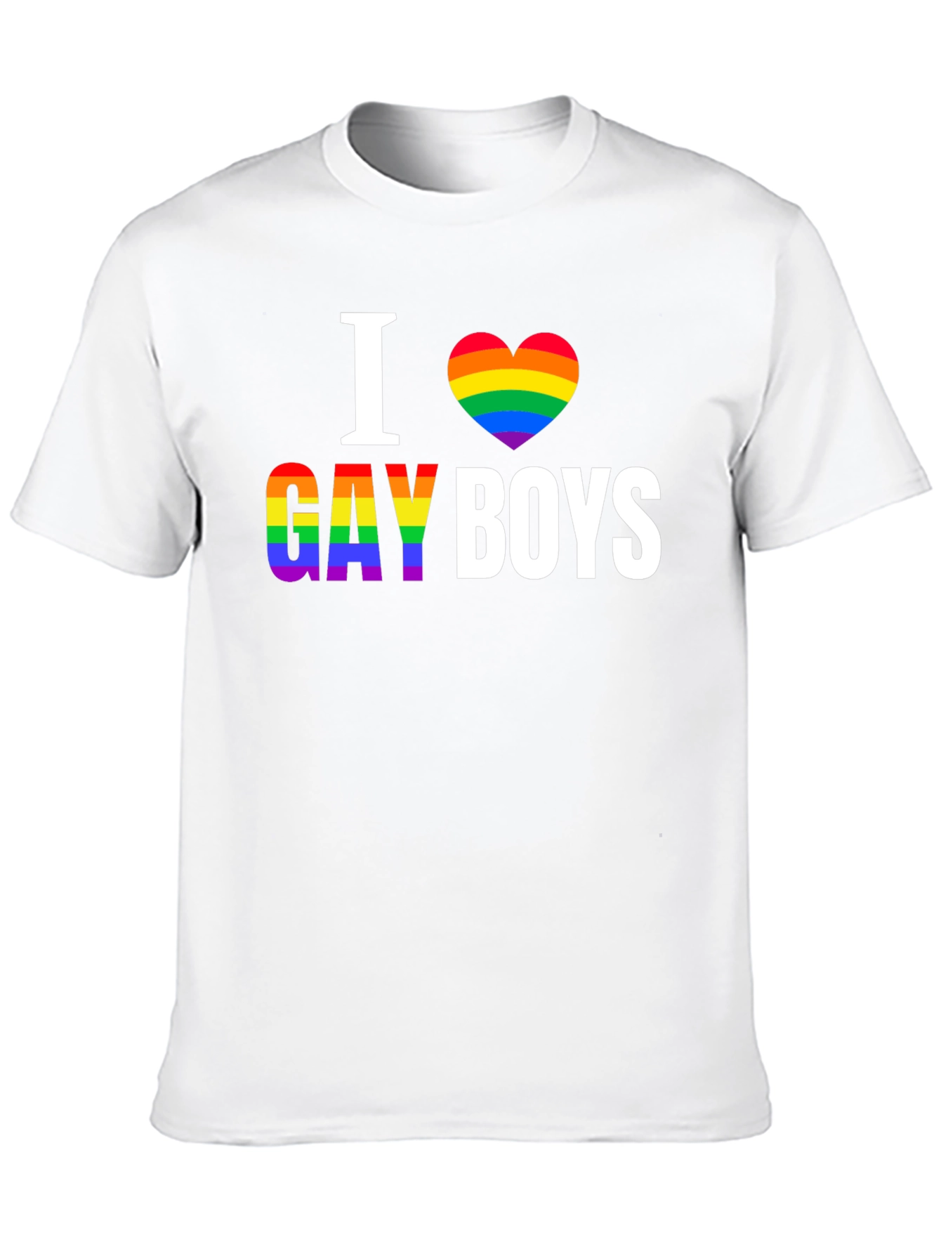 I Heart Gay Boys Rainbow Pride T-Shirt