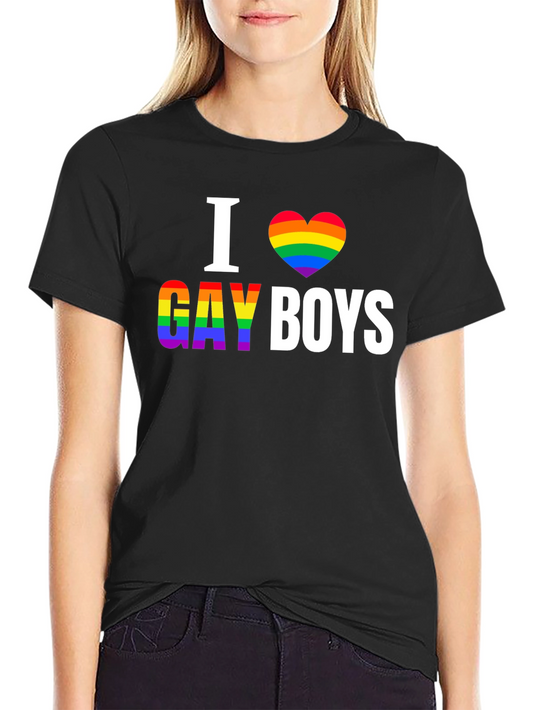 I Heart Gay Boys Rainbow Pride T-Shirt
