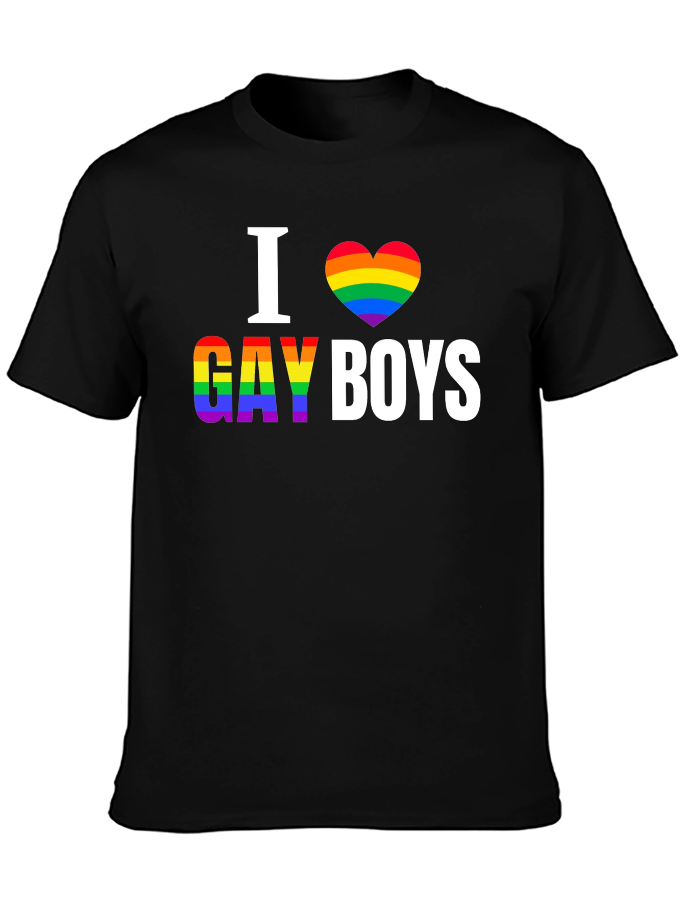 I Heart Gay Boys Rainbow Pride T-Shirt