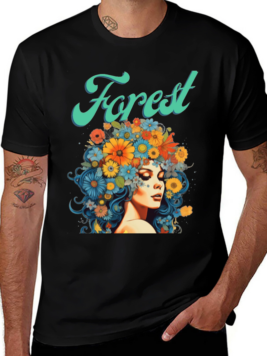 Forest Flower Woman Graphic T-Shirt