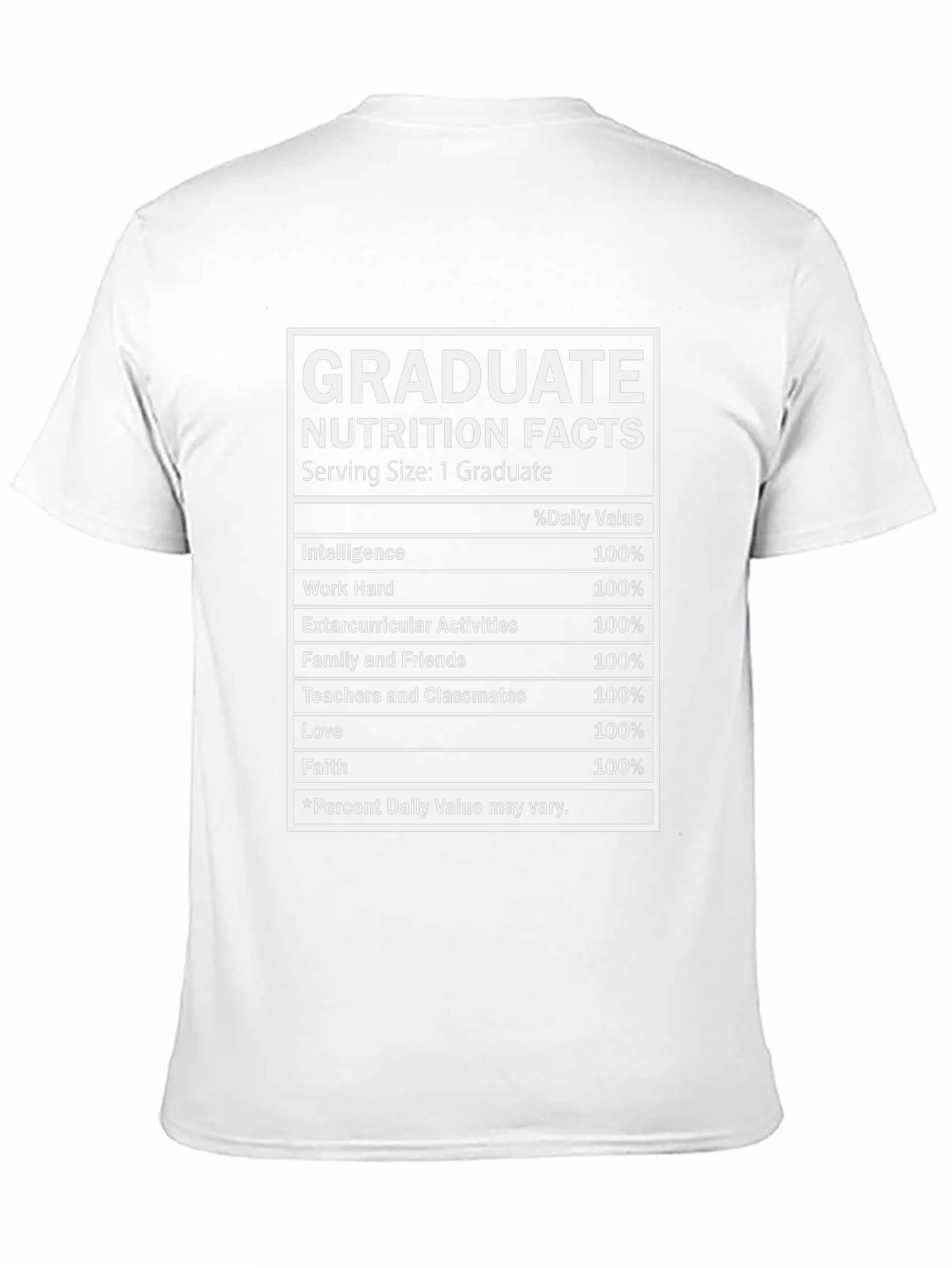 Graduate Nutrition Facts Black T-Shirt