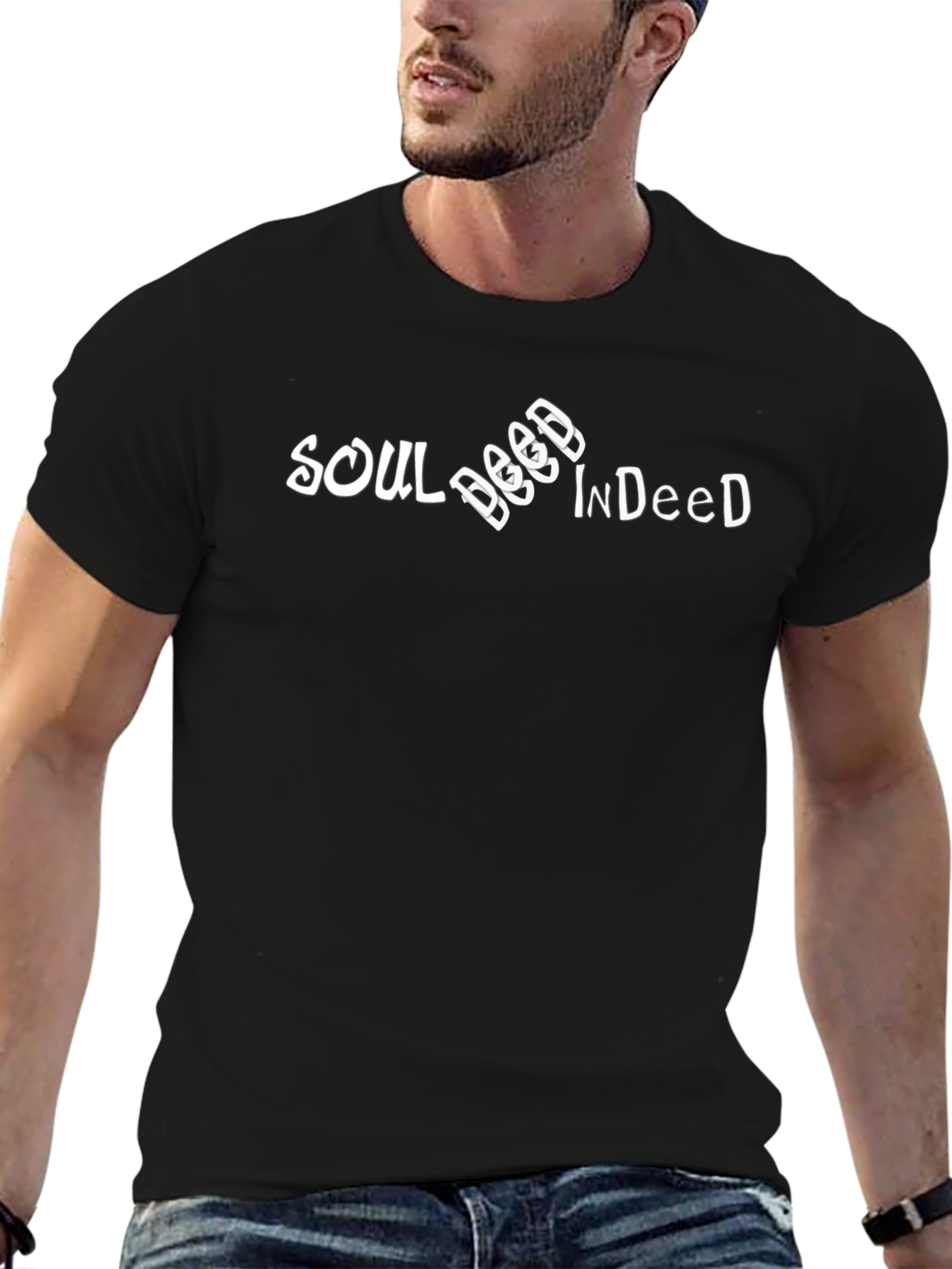 Soul Deep Indeed Black Cotton Graphic T-Shirt