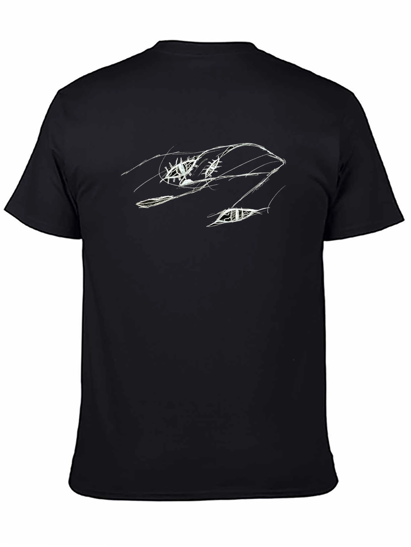 Abstract Line Art Black Tee