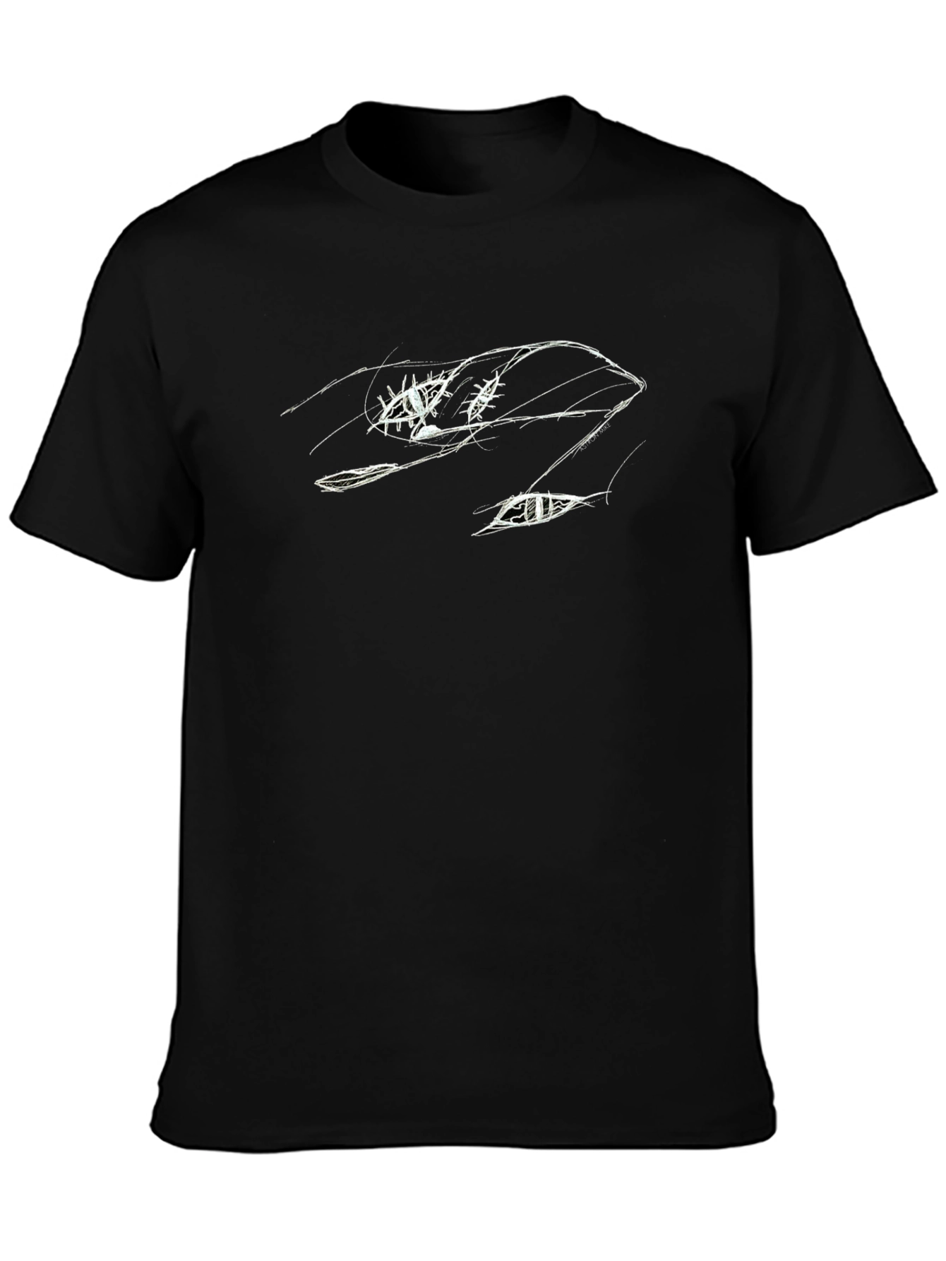 Abstract Line Art Black Tee