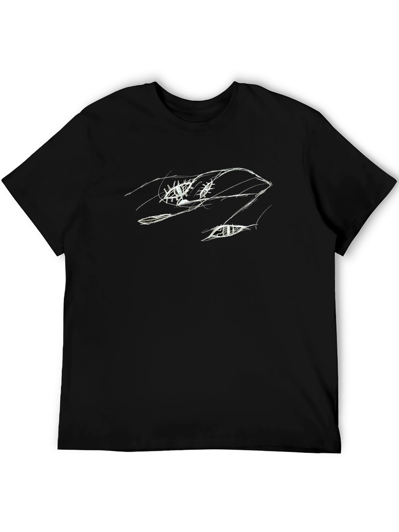 Abstract Line Art Black Tee