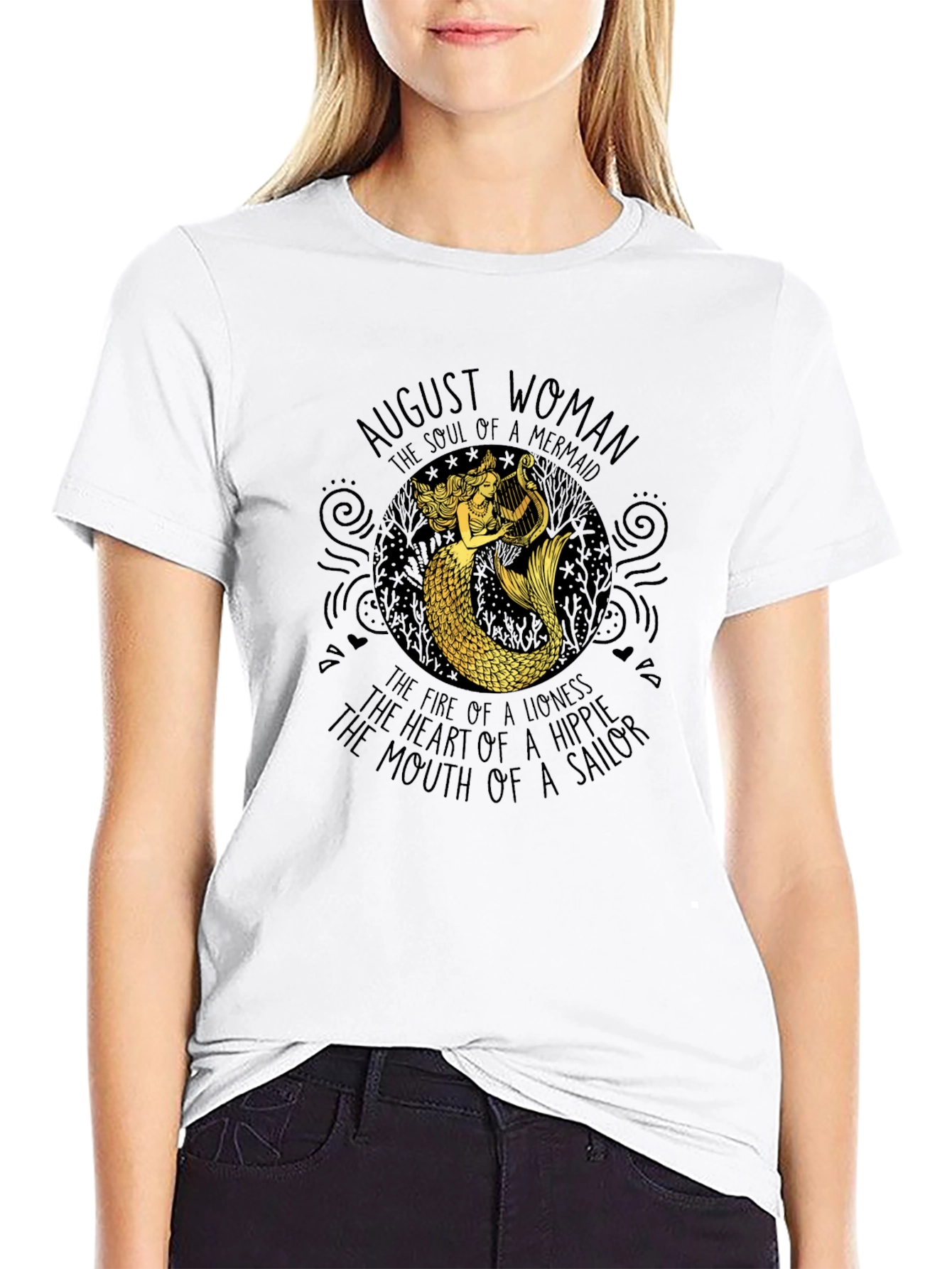 August Woman Mermaid Graphic T-Shirt