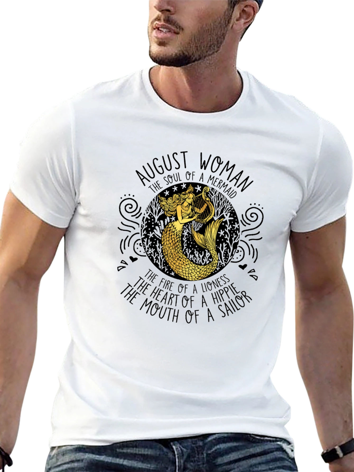 August Woman Mermaid Graphic T-Shirt