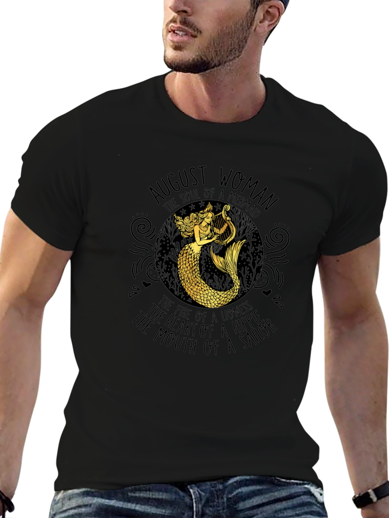 August Woman Mermaid Graphic T-Shirt