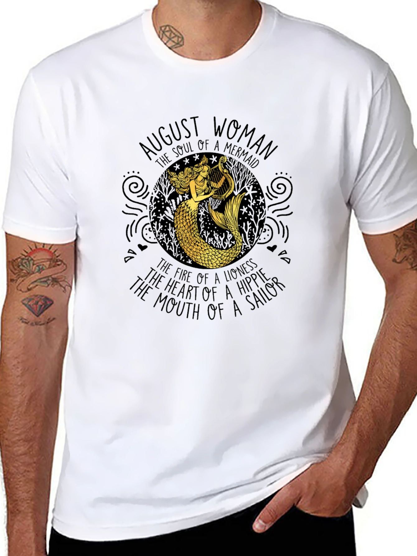 August Woman Mermaid Graphic T-Shirt