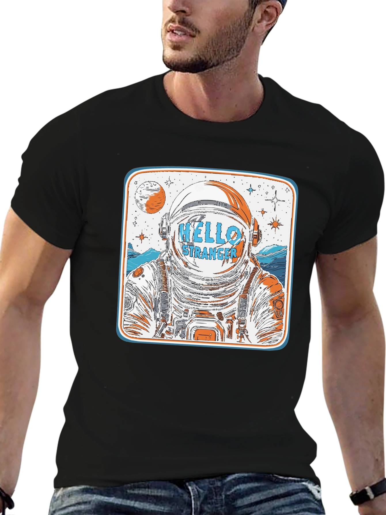 Hello Stranger Astronaut Graphic T-Shirt