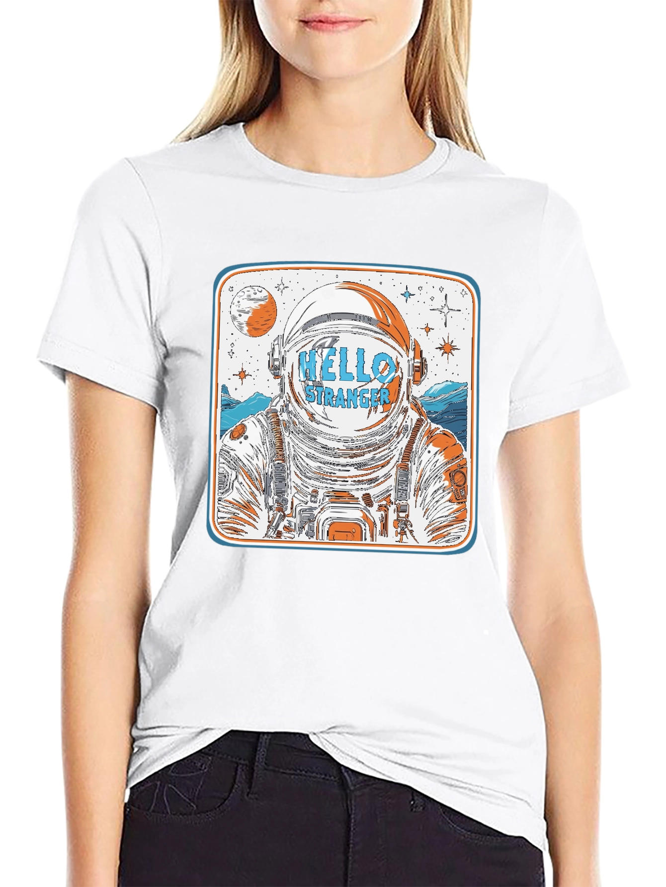 Hello Stranger Astronaut Graphic T-Shirt