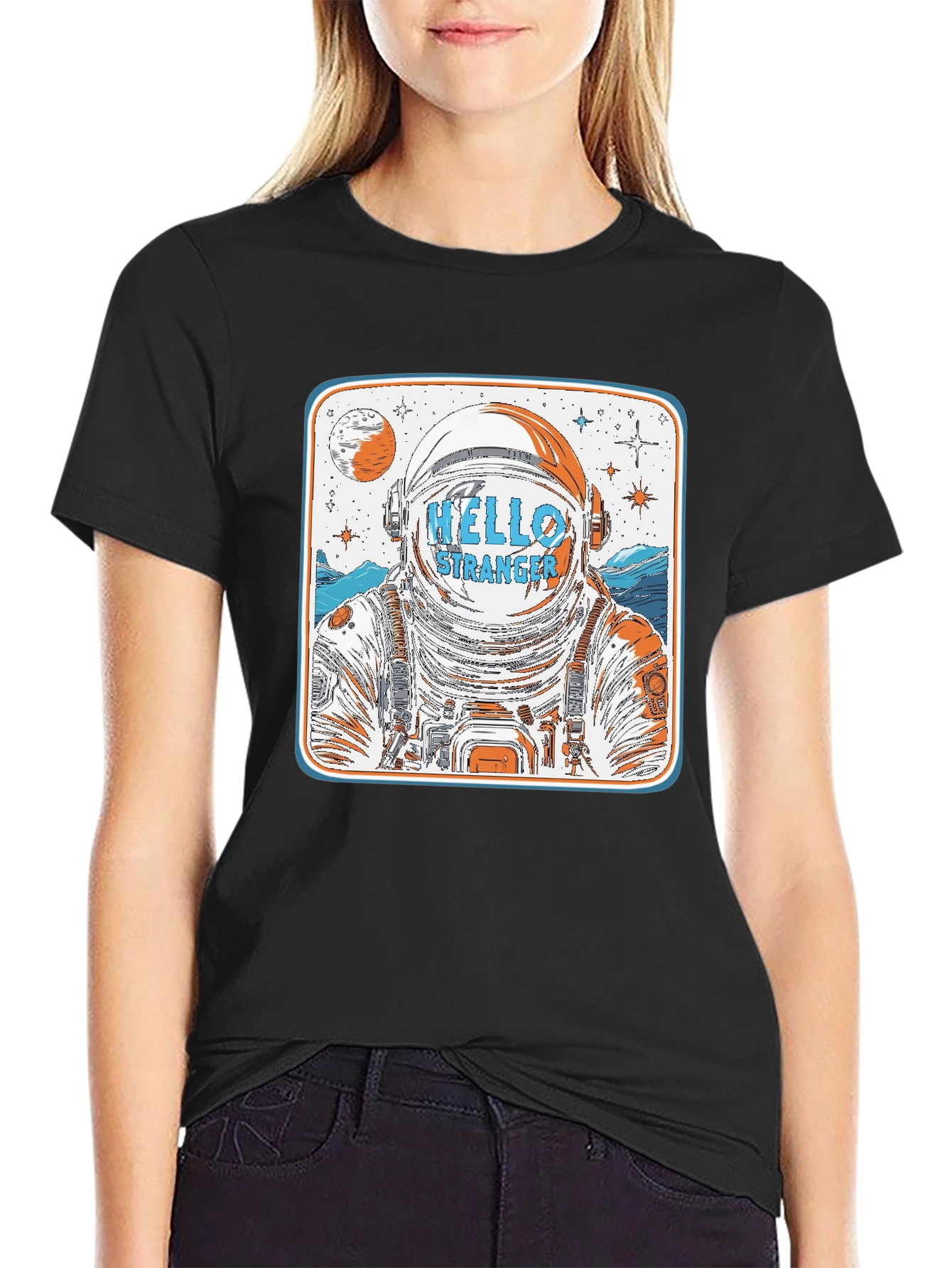 Hello Stranger Astronaut Graphic T-Shirt