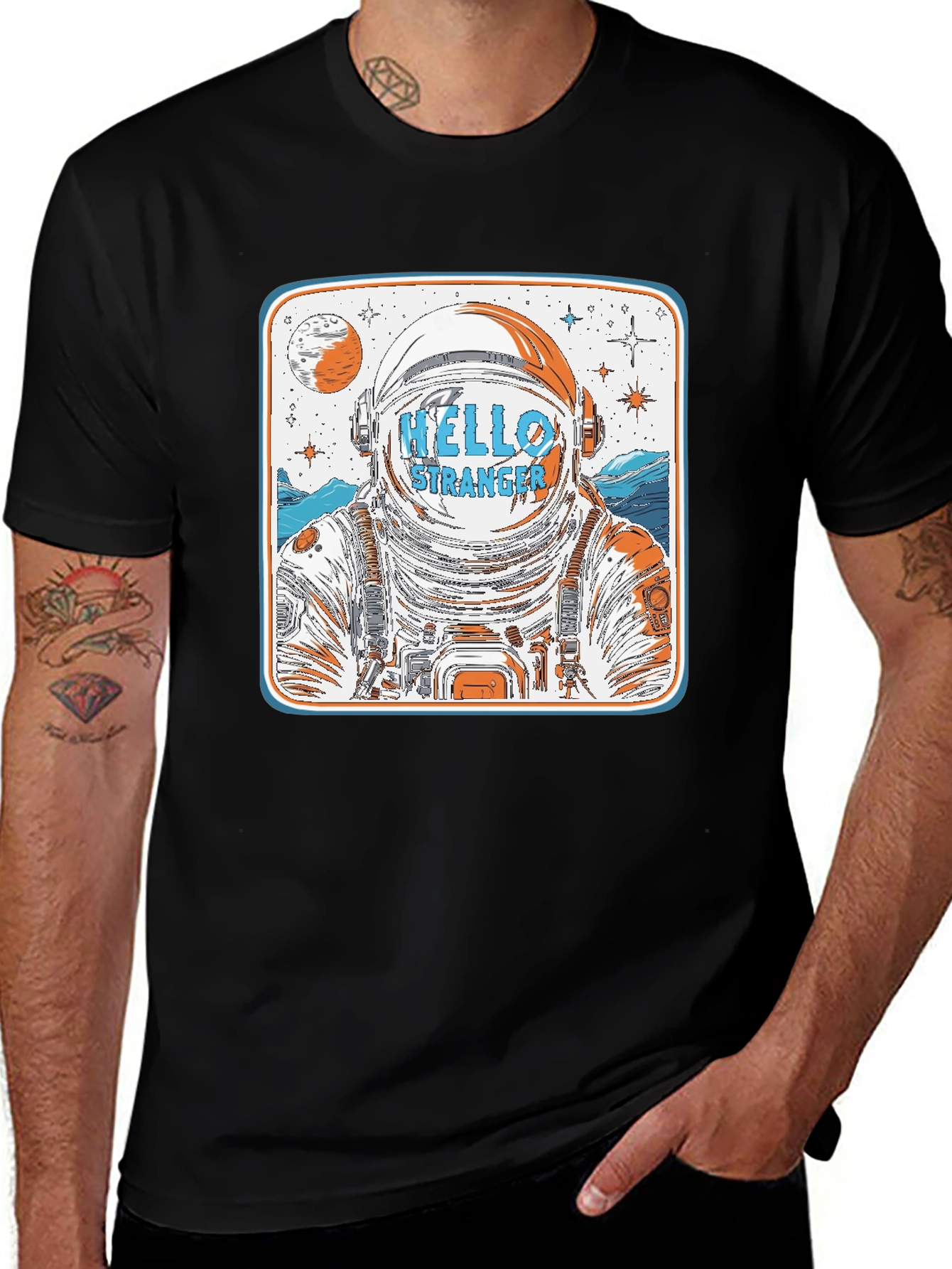 Hello Stranger Astronaut Graphic T-Shirt