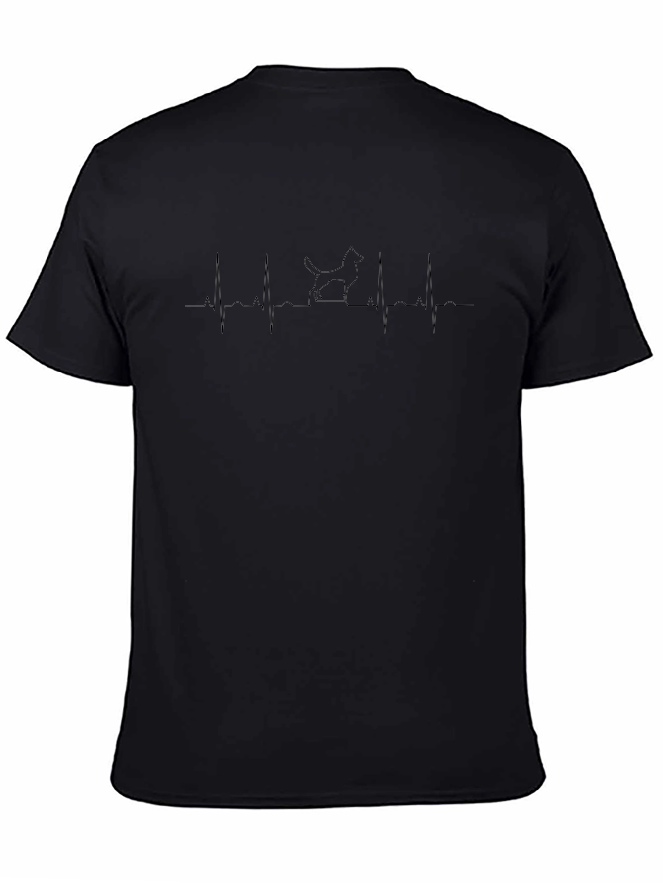 Dog Heartbeat T-Shirt - Black
