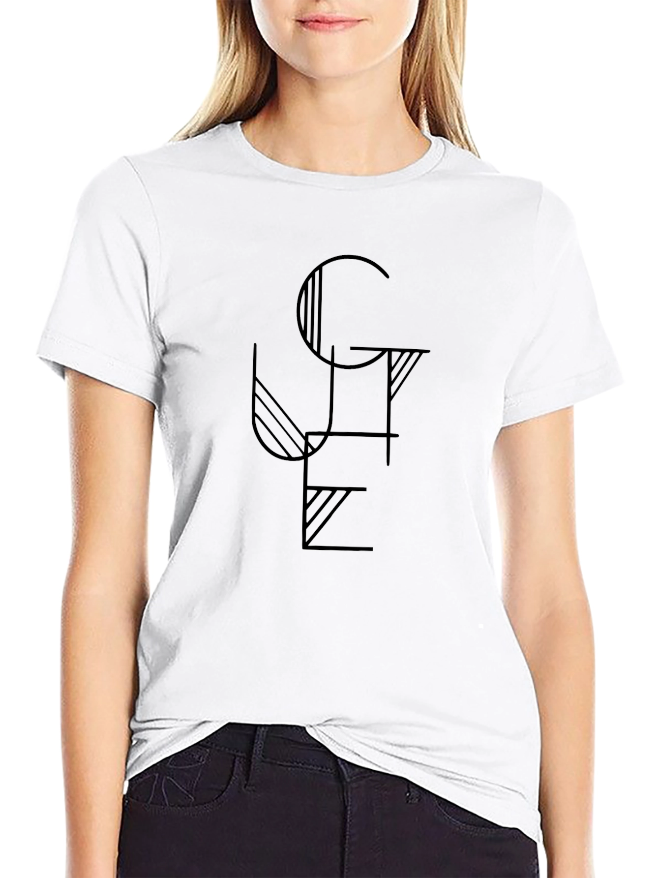 Graphic Tee - Modern Art Design Black