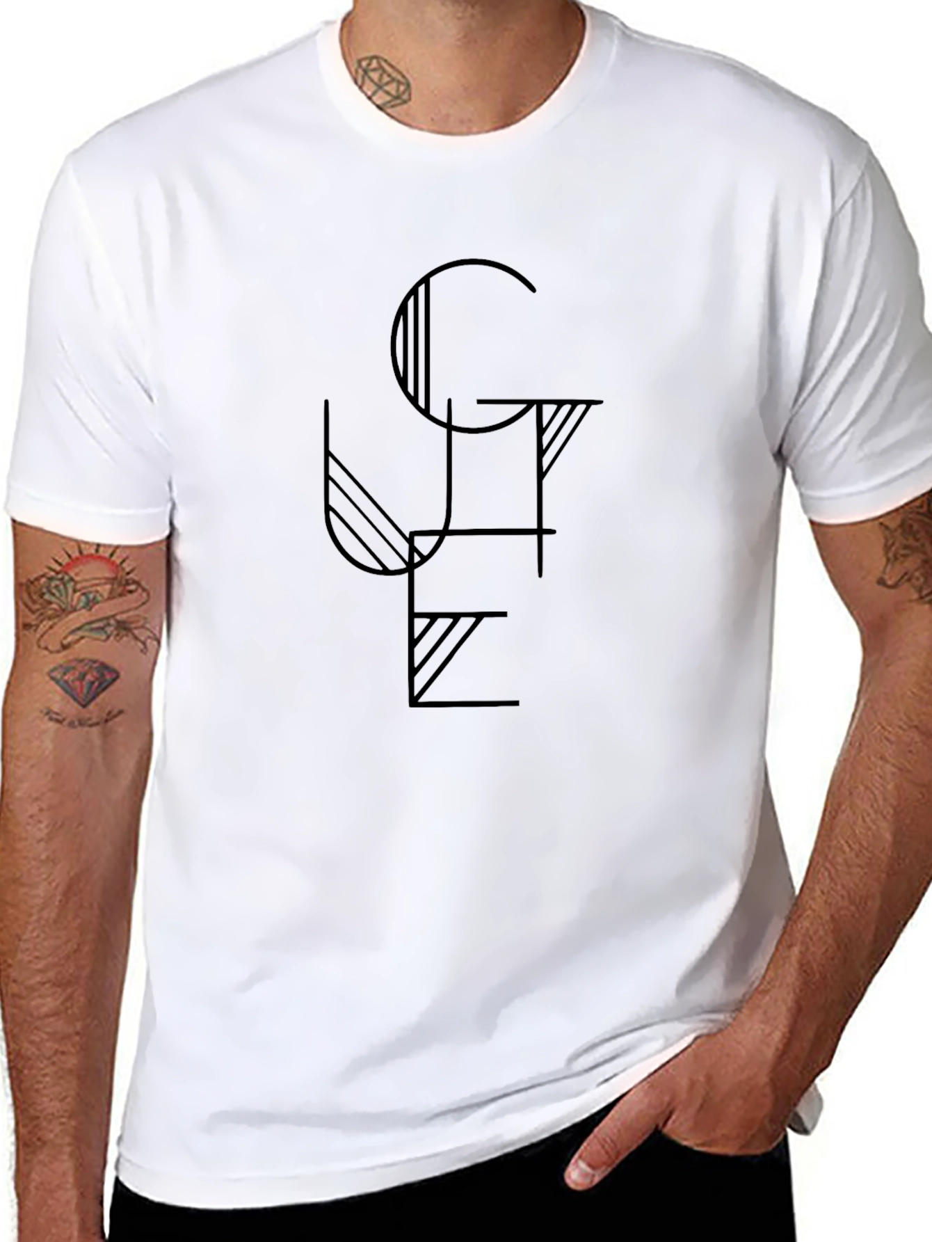 Graphic Tee - Modern Art Design Black