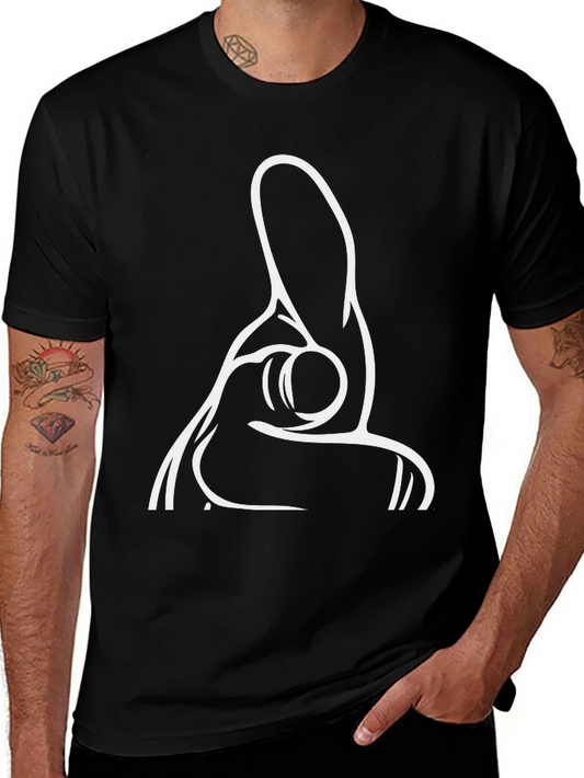 Pointing Finger Graphic Tee - Black Cotton T-Shirt