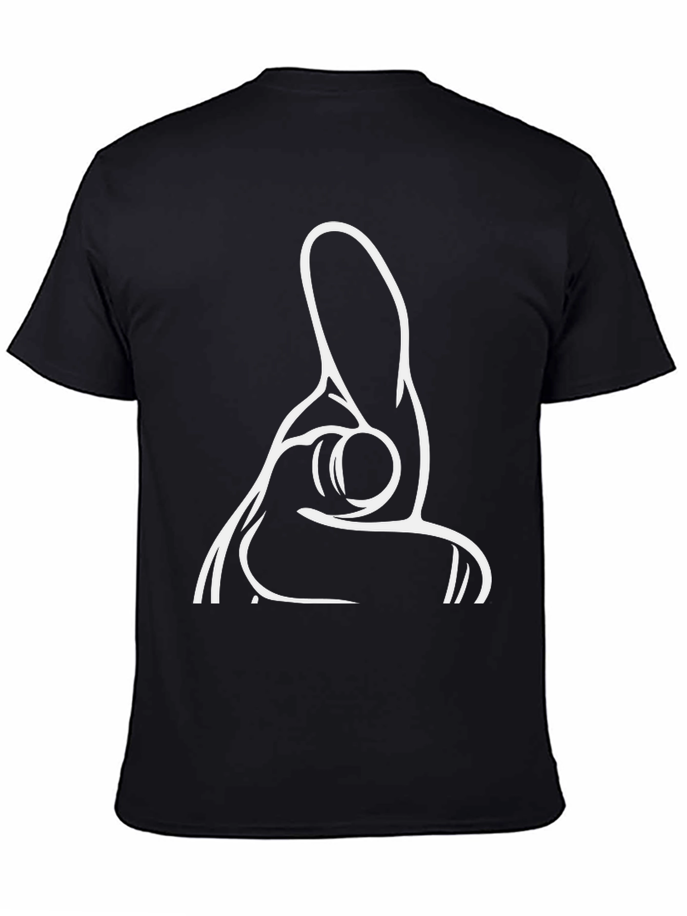 Pointing Finger Graphic Tee - Black Cotton T-Shirt