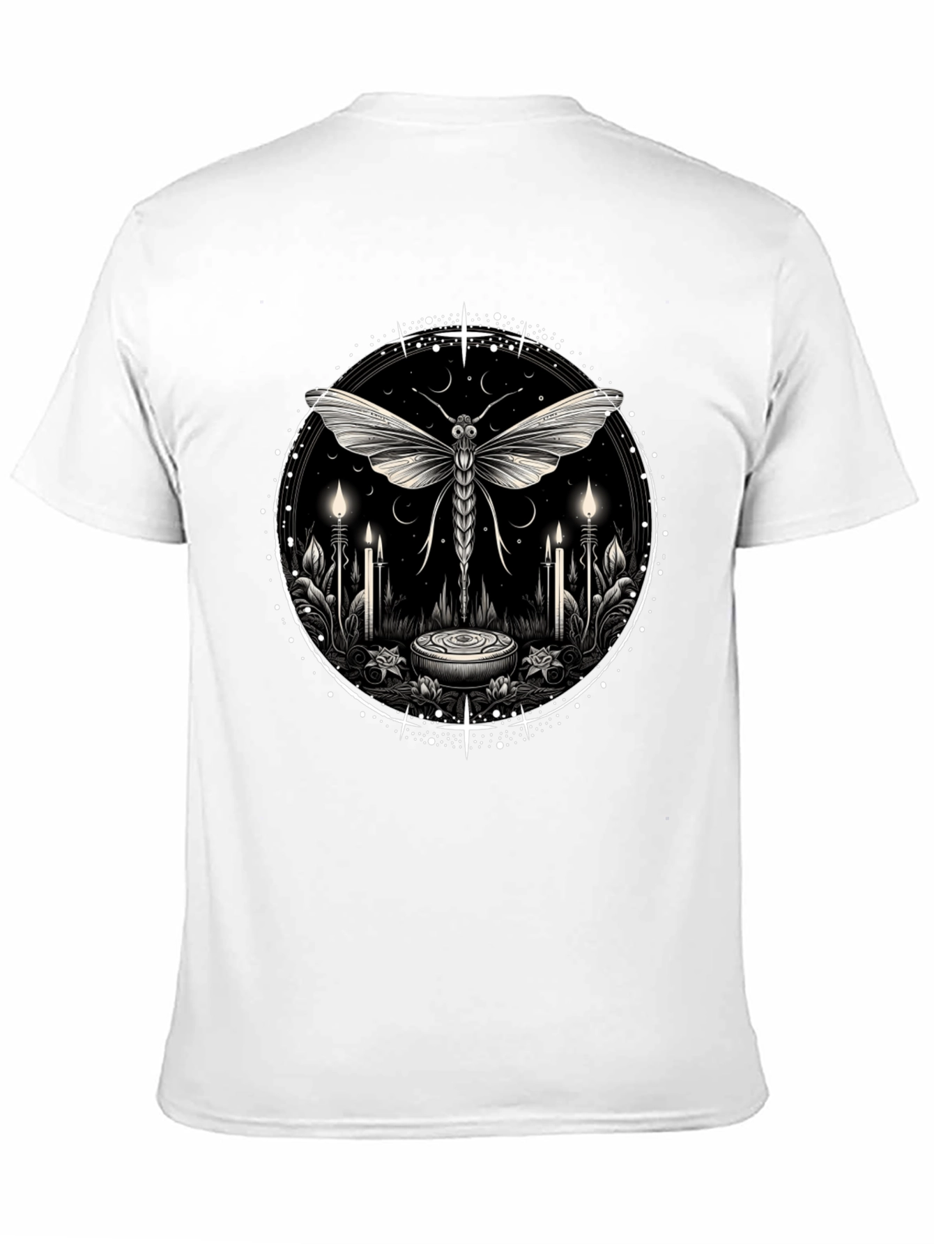 Mystic Moth Graphic Tee - Black Cotton Shirt