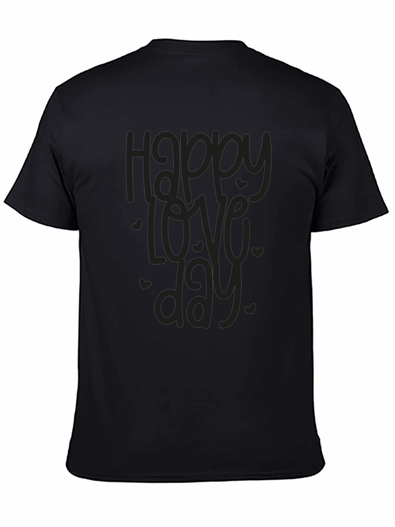 Happy Love Day Graphic Tee - Black