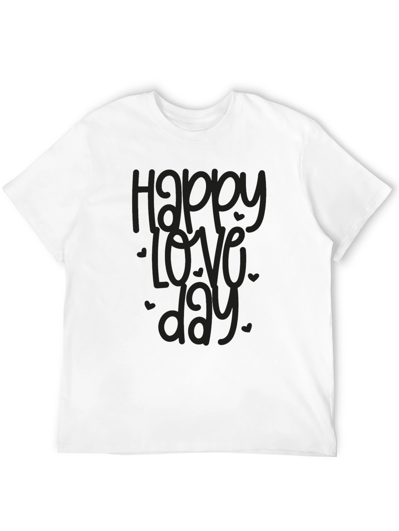Happy Love Day Graphic Tee - Black