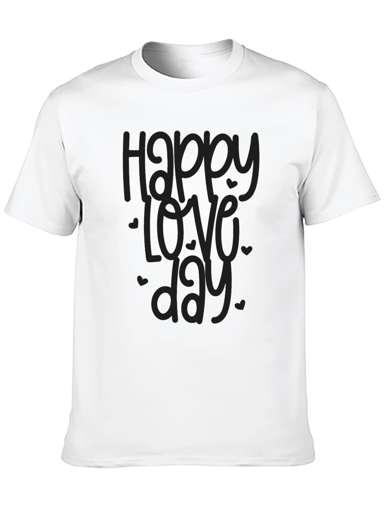 Happy Love Day Graphic Tee - Black