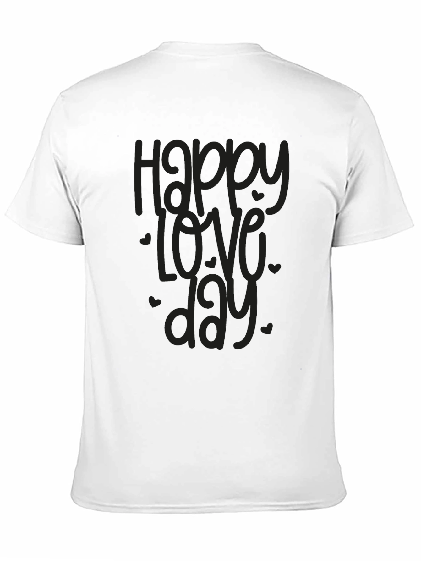 Happy Love Day Graphic Tee - Black