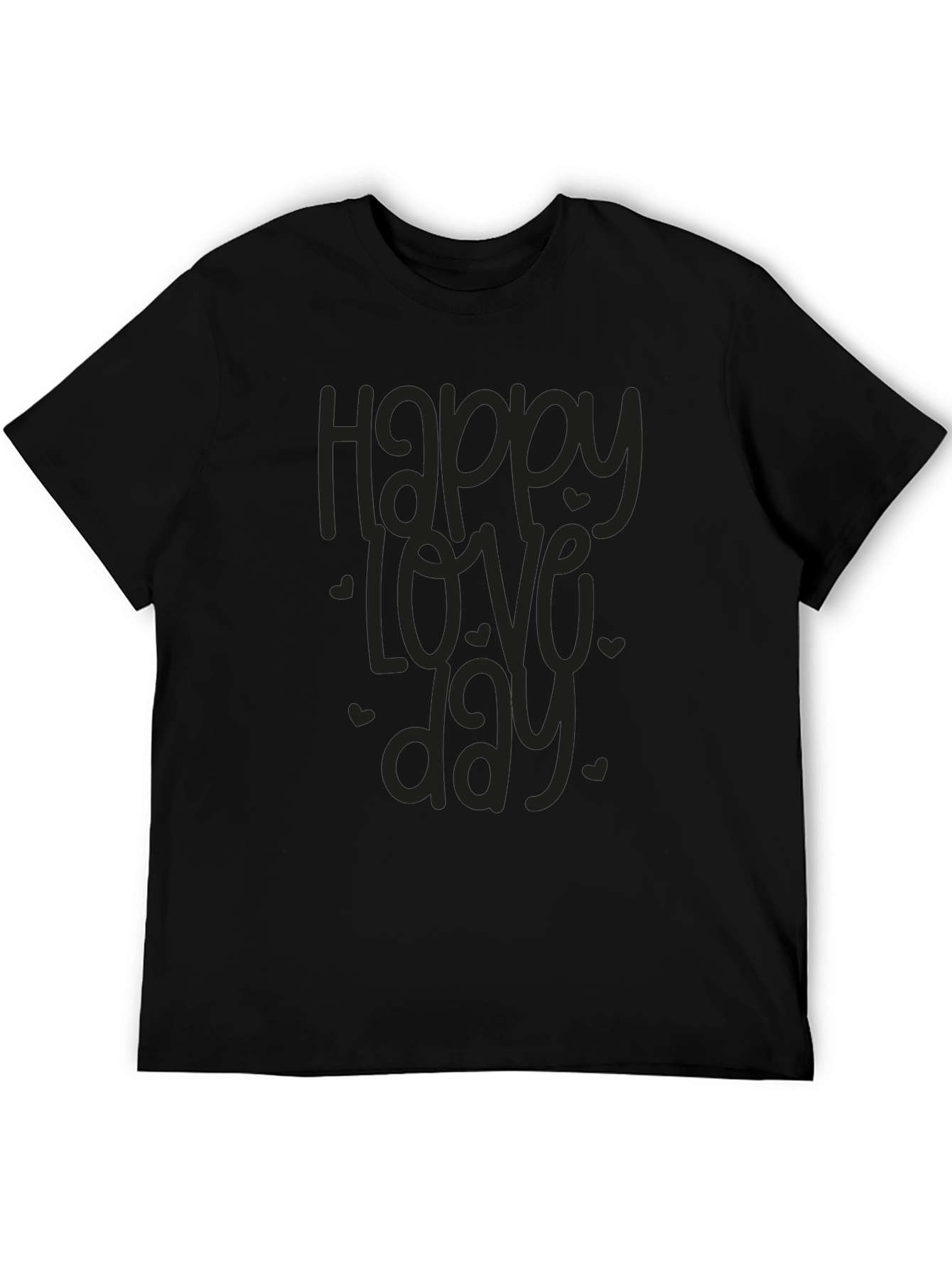 Happy Love Day Graphic Tee - Black