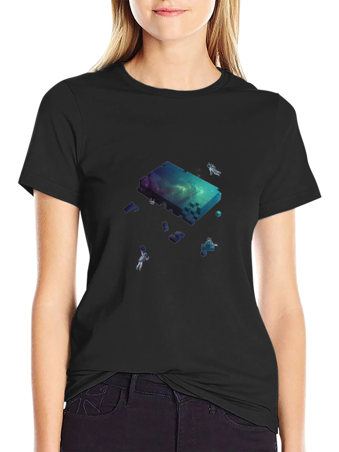 Astronaut Galaxy Block T-Shirt