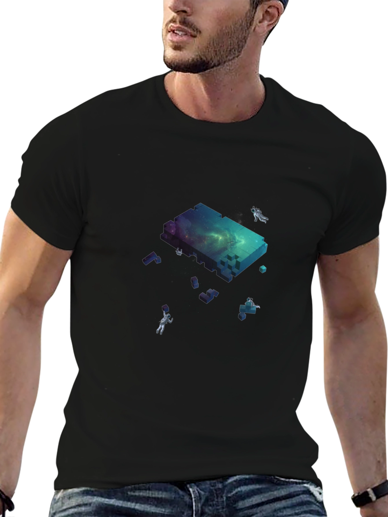 Astronaut Galaxy Block T-Shirt