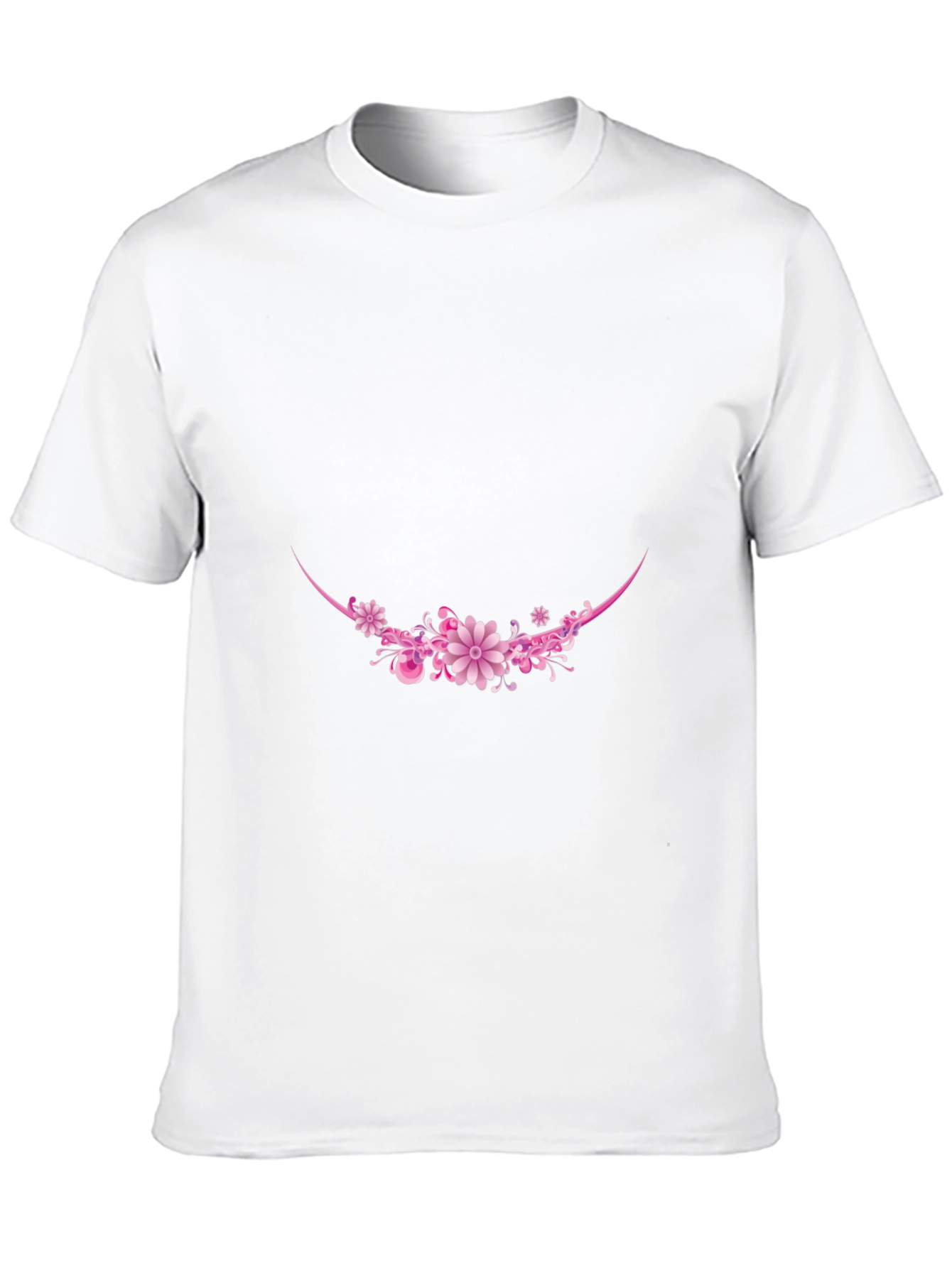 Floral Crescent Graphic Tee - Black Cotton Blend