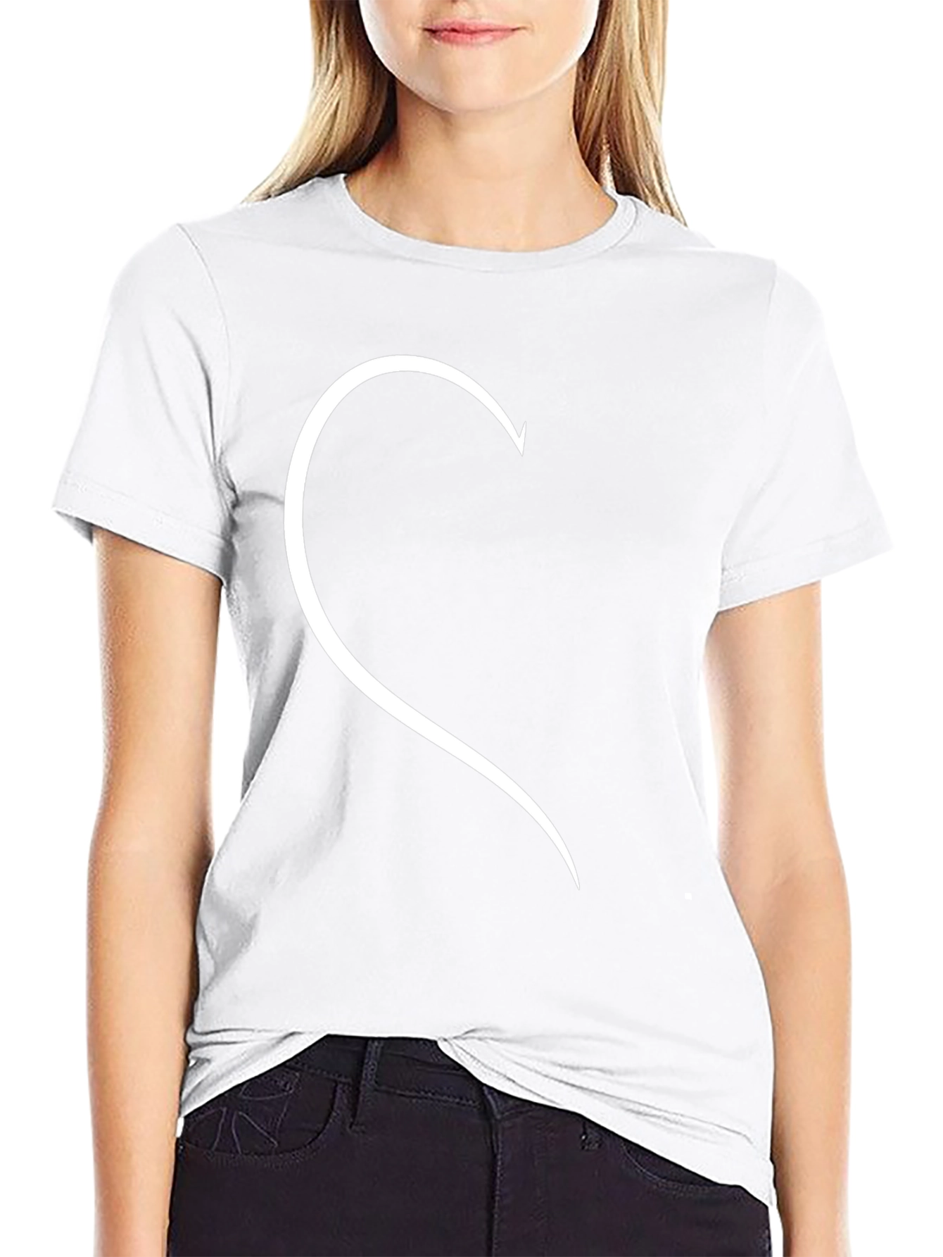 Matching Half Heart Couple T-Shirt - Black