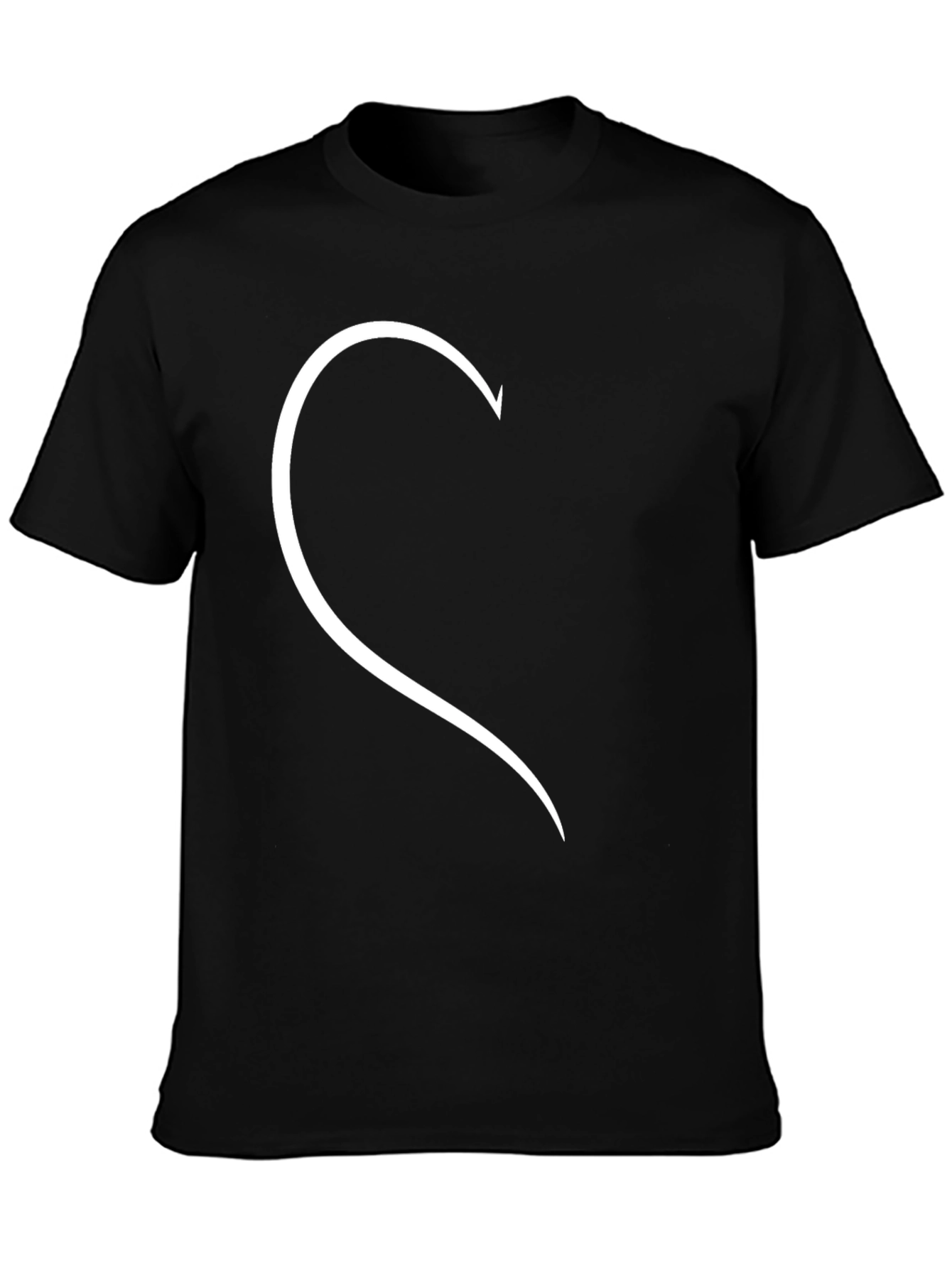 Matching Half Heart Couple T-Shirt - Black