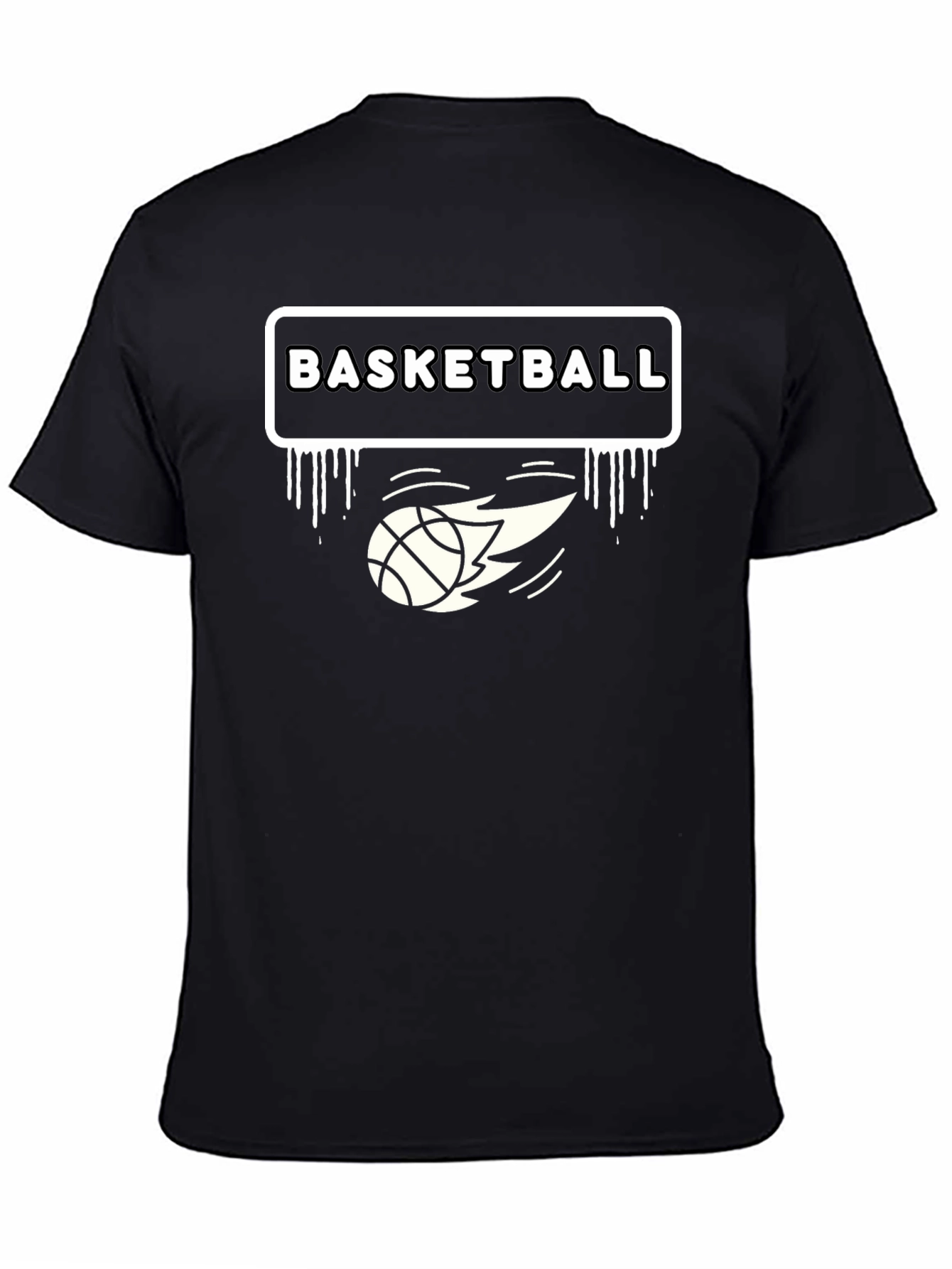 Basketball Graphic Print Black T-Shirt