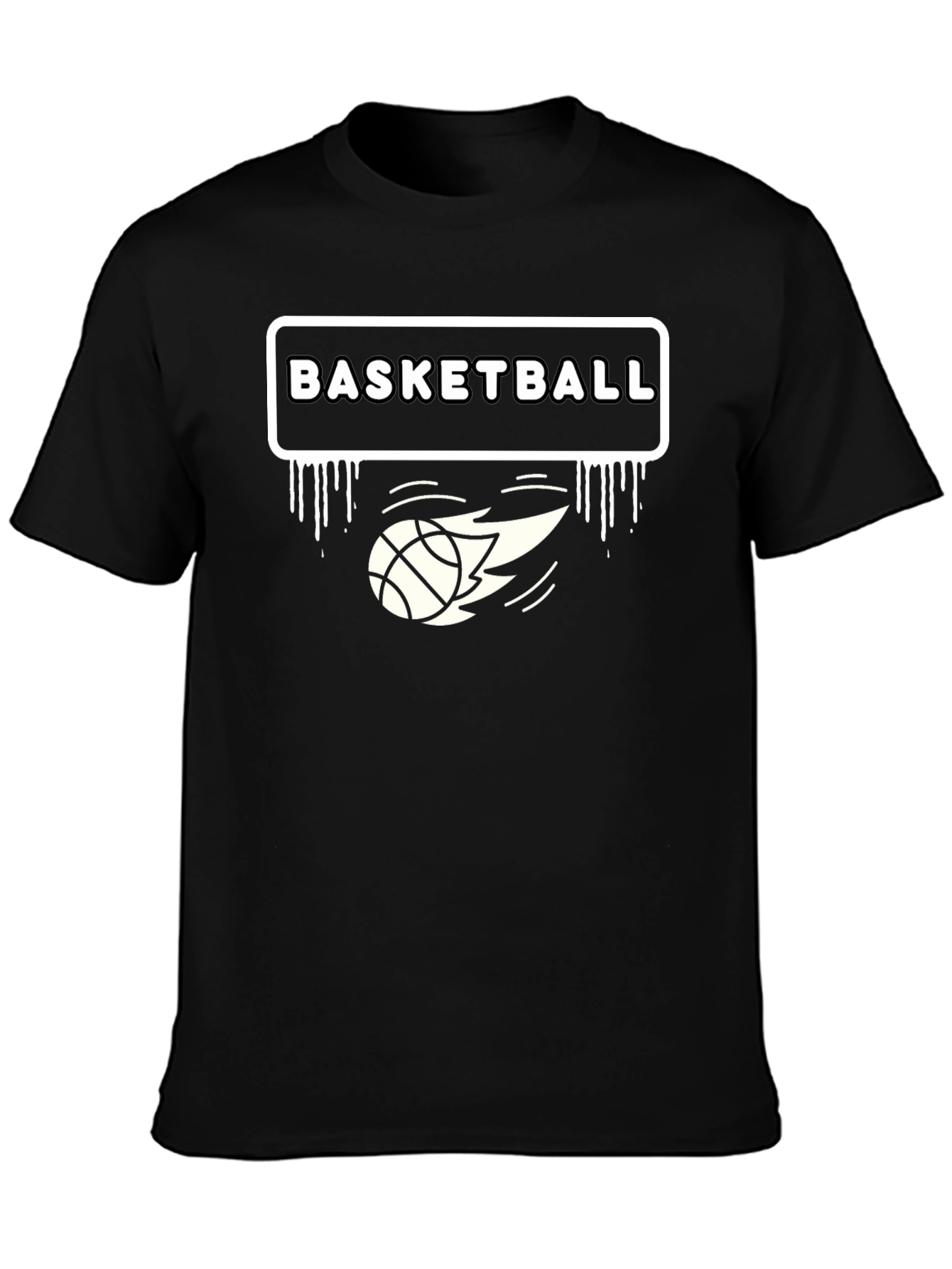 Basketball Graphic Print Black T-Shirt