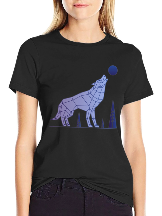 Geometric Wolf Graphic Tee - Mens Black T-Shirt