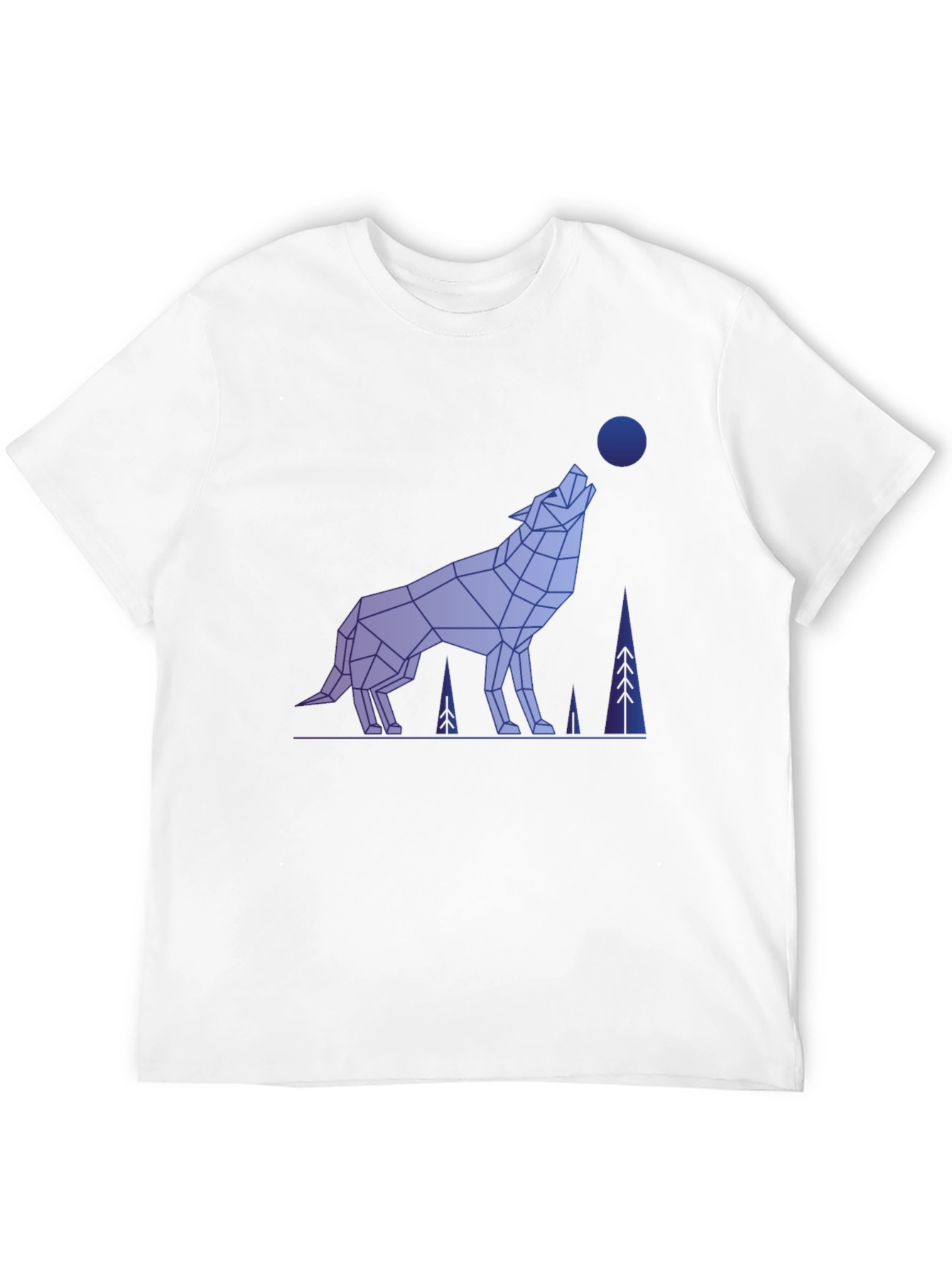 Geometric Wolf Graphic Tee - Mens Black T-Shirt