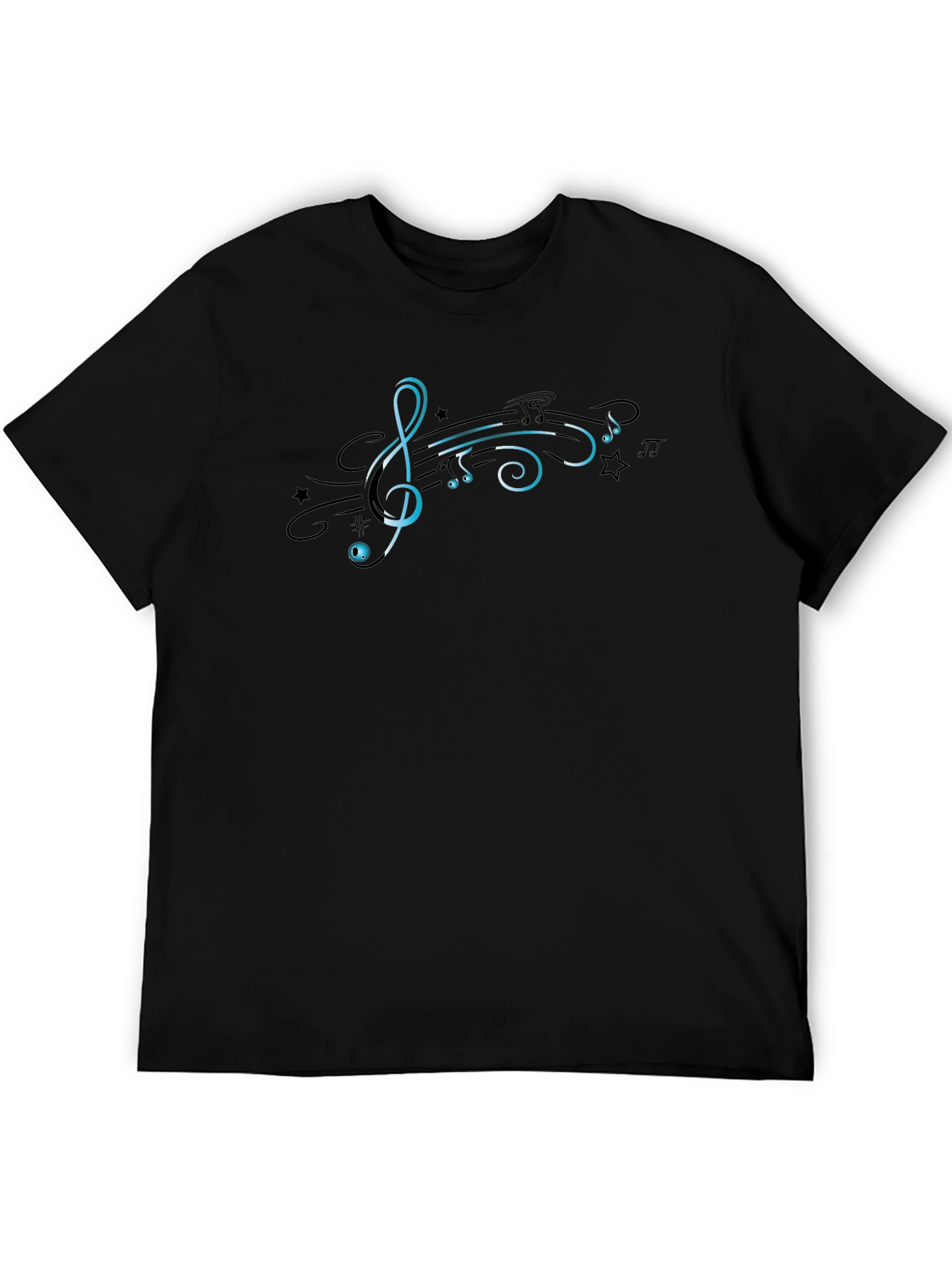Music Note Graphic Tee - Black