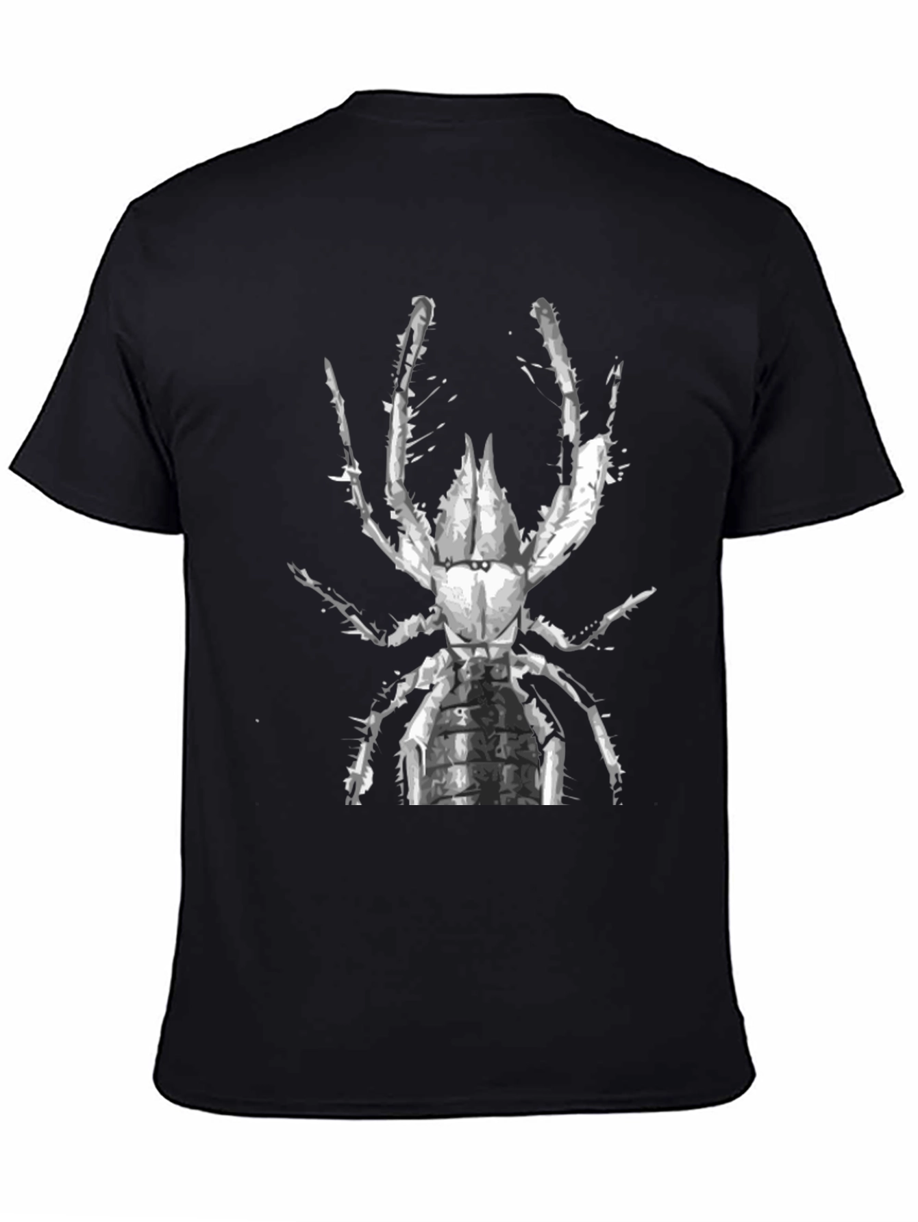 Black T-Shirt with Abstract Spider Graphic