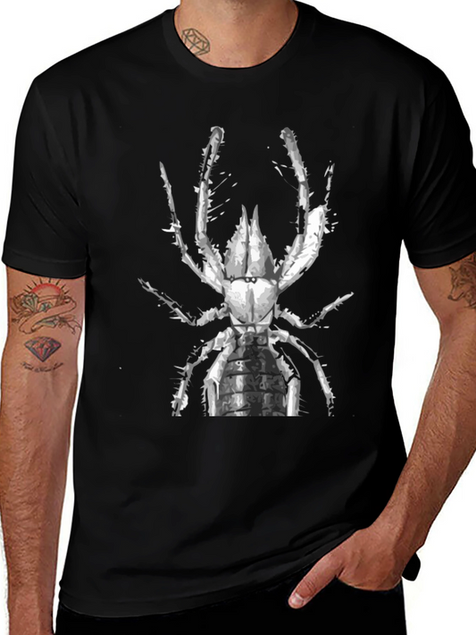 Black T-Shirt with Abstract Spider Graphic