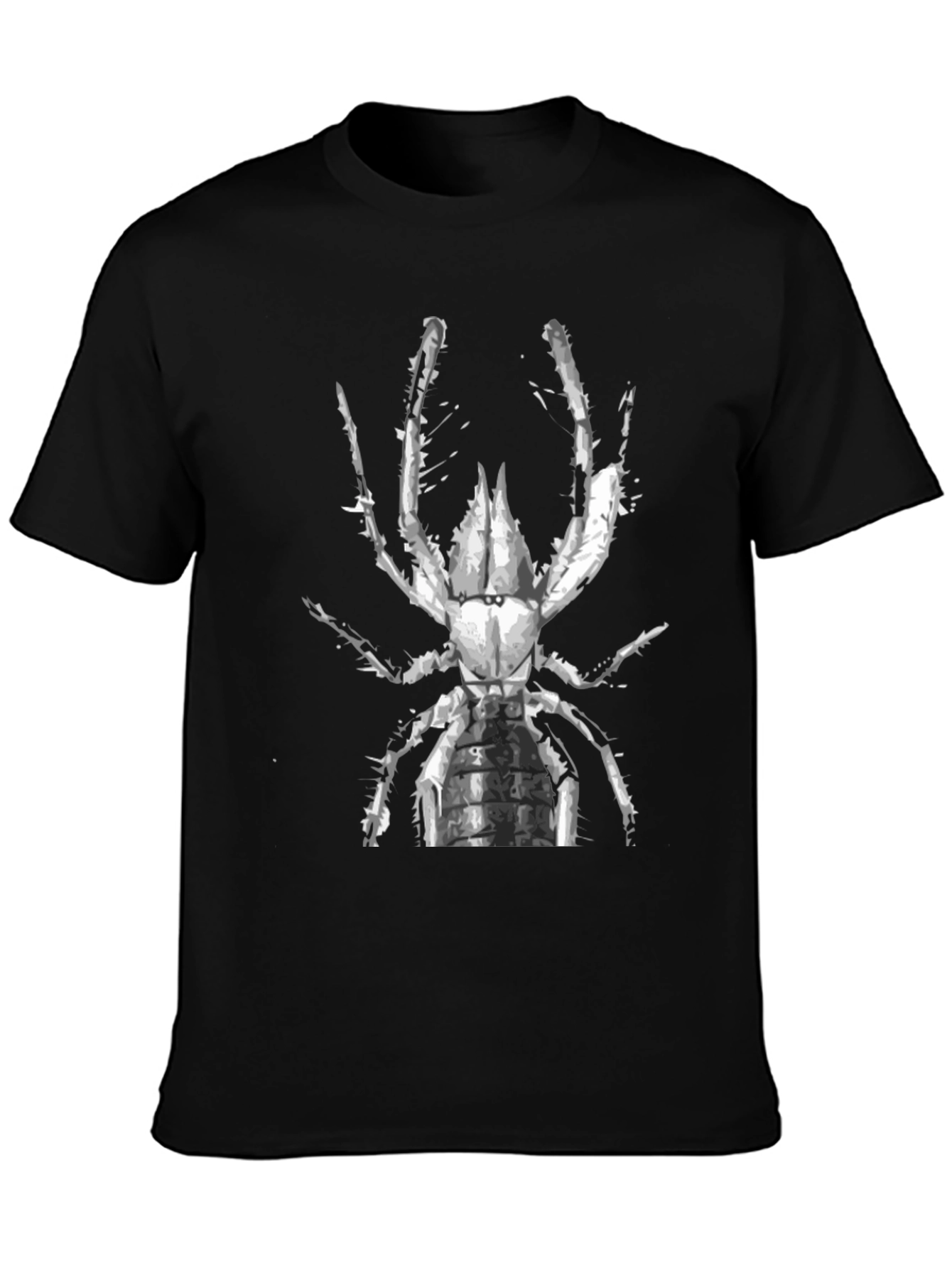 Black T-Shirt with Abstract Spider Graphic