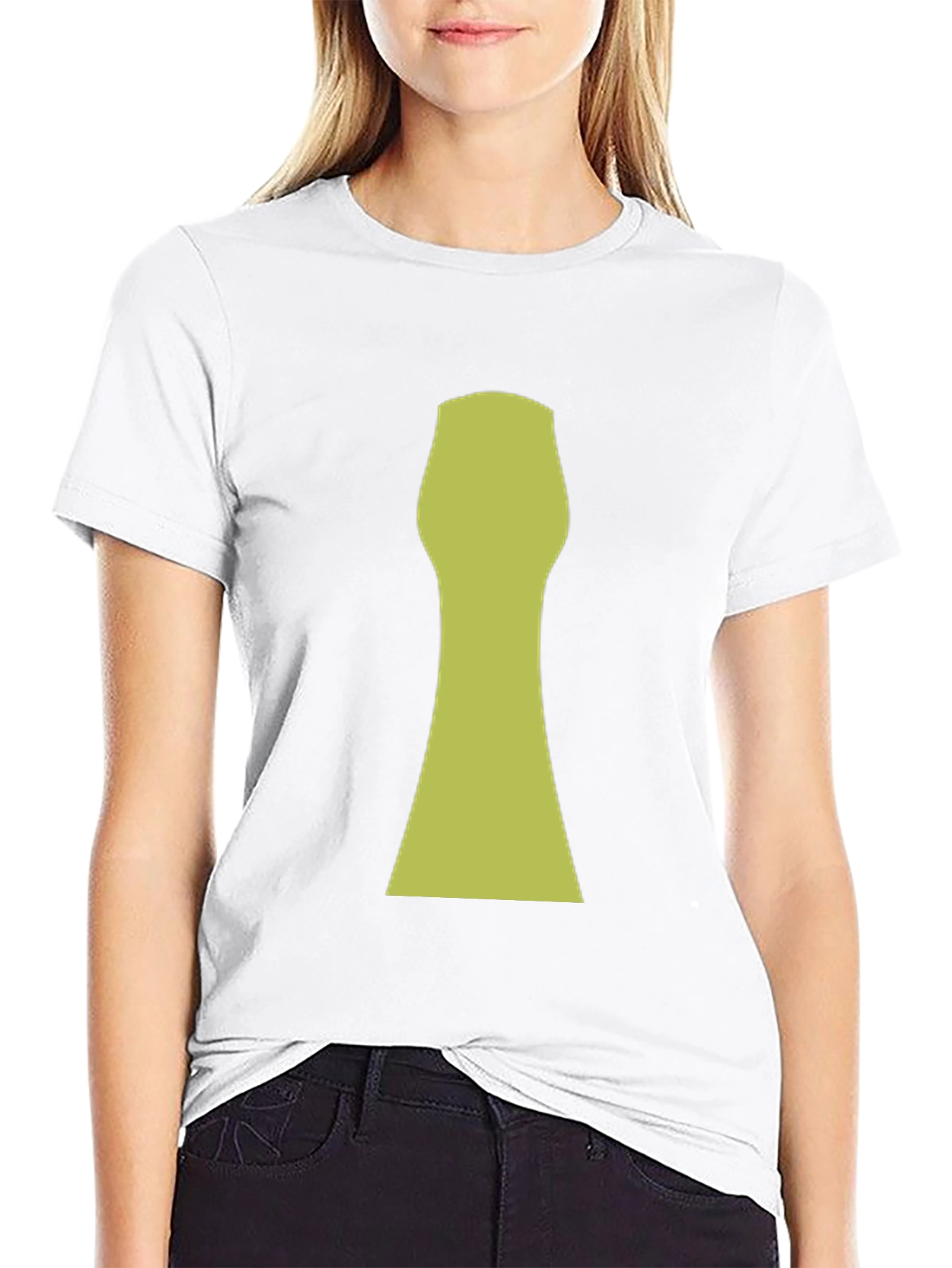 Abstract Keyhole Graphic T-Shirt - Black