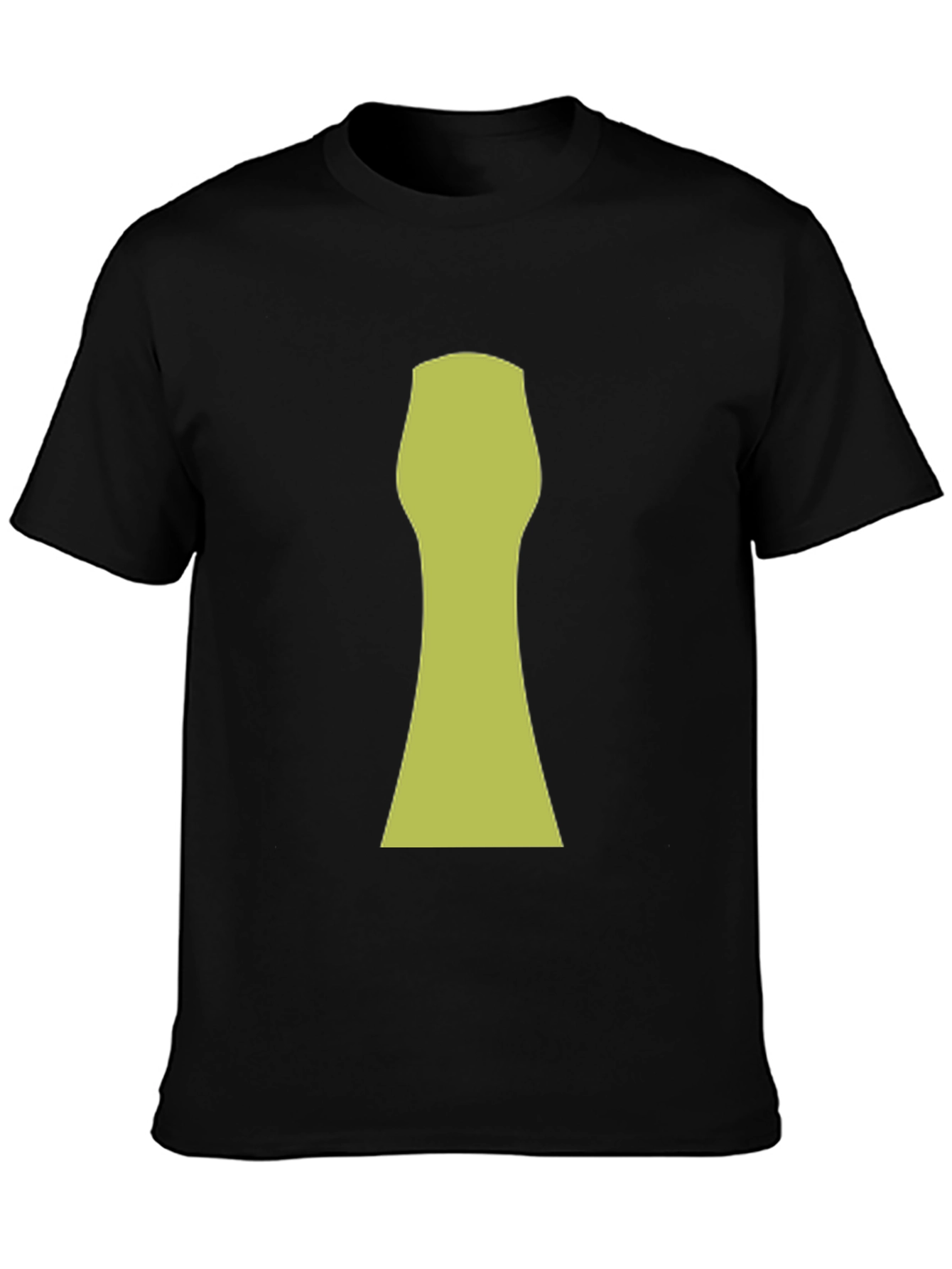 Abstract Keyhole Graphic T-Shirt - Black