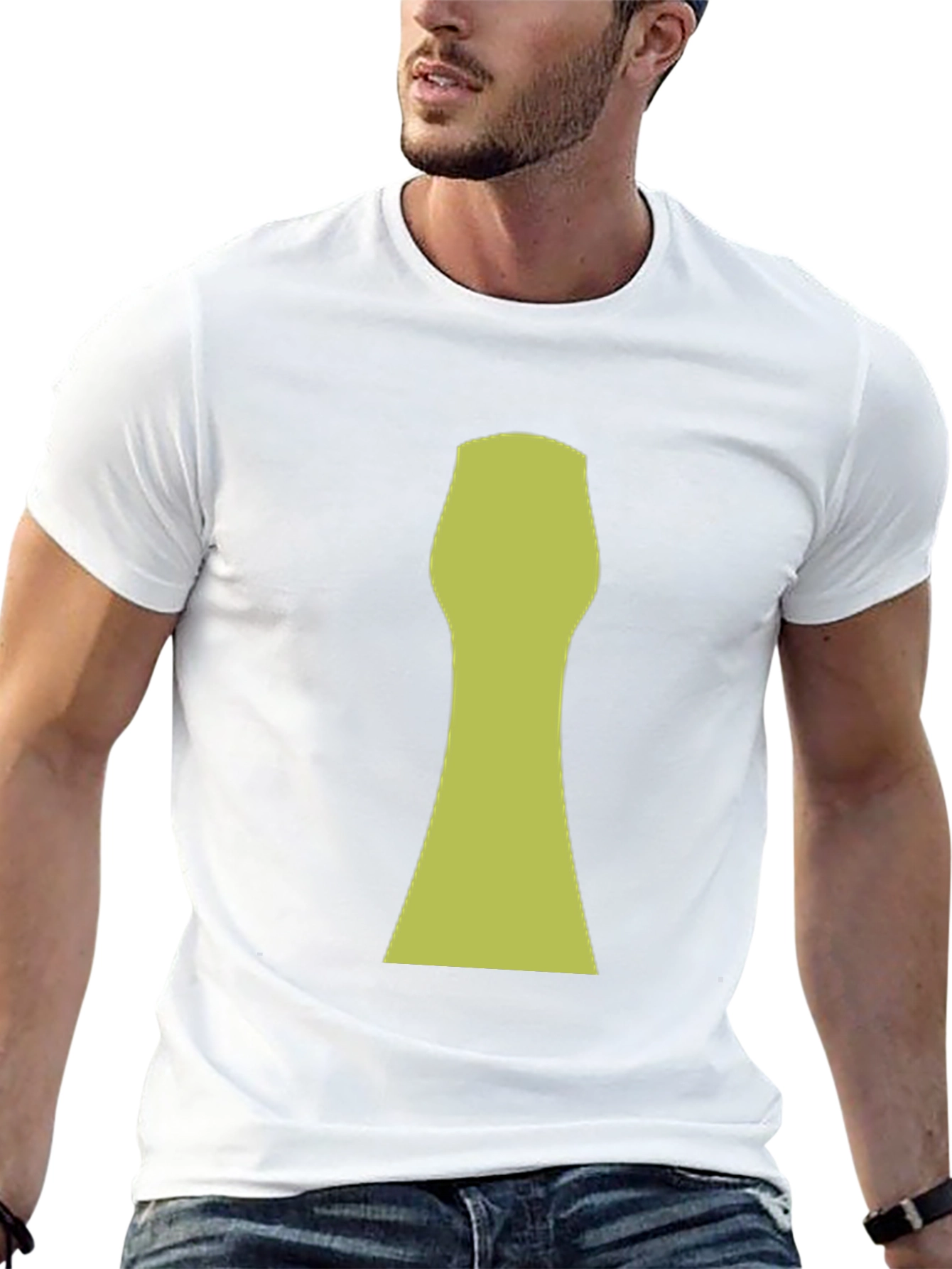 Abstract Keyhole Graphic T-Shirt - Black