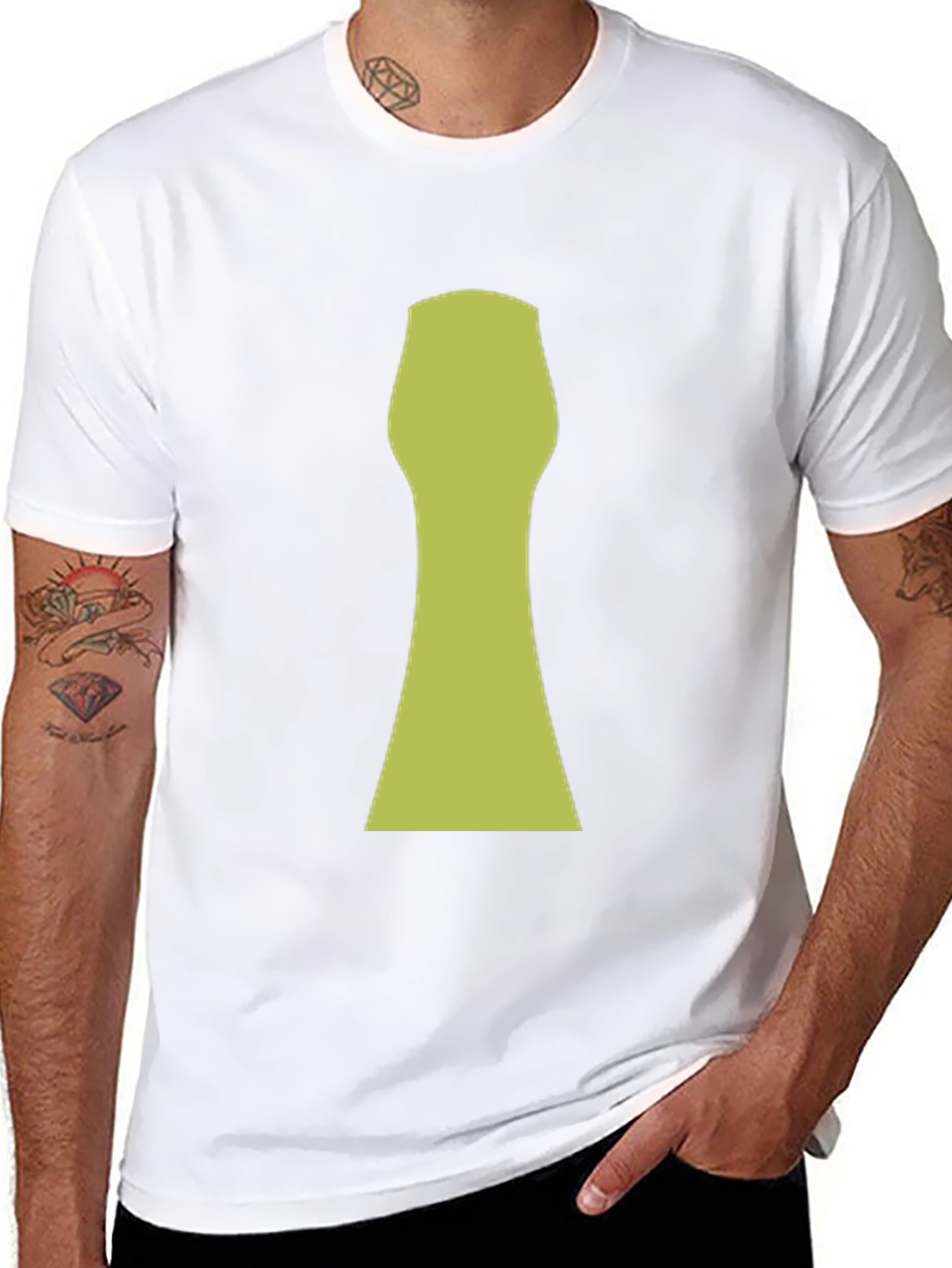 Abstract Keyhole Graphic T-Shirt - Black