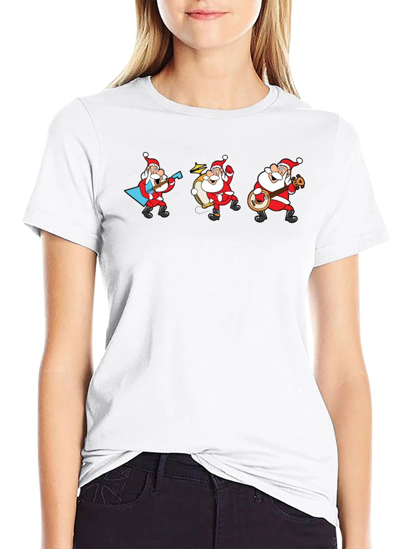 Musical Santa Band T-Shirt - Black